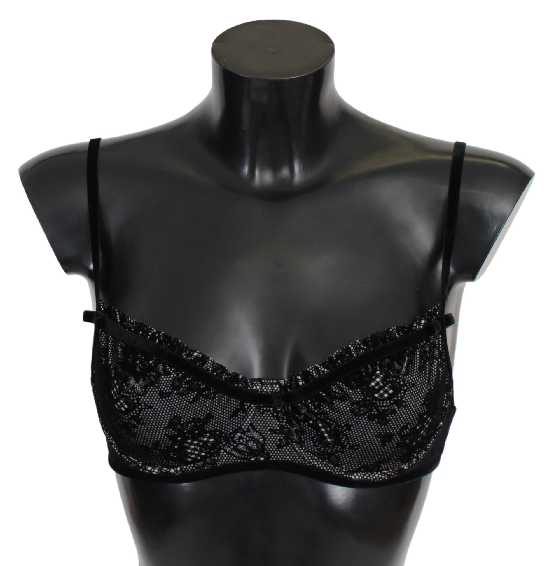 Ermanno Scervino Women's Mesh Balconcino Bra Black BIK791 - IT2 | S