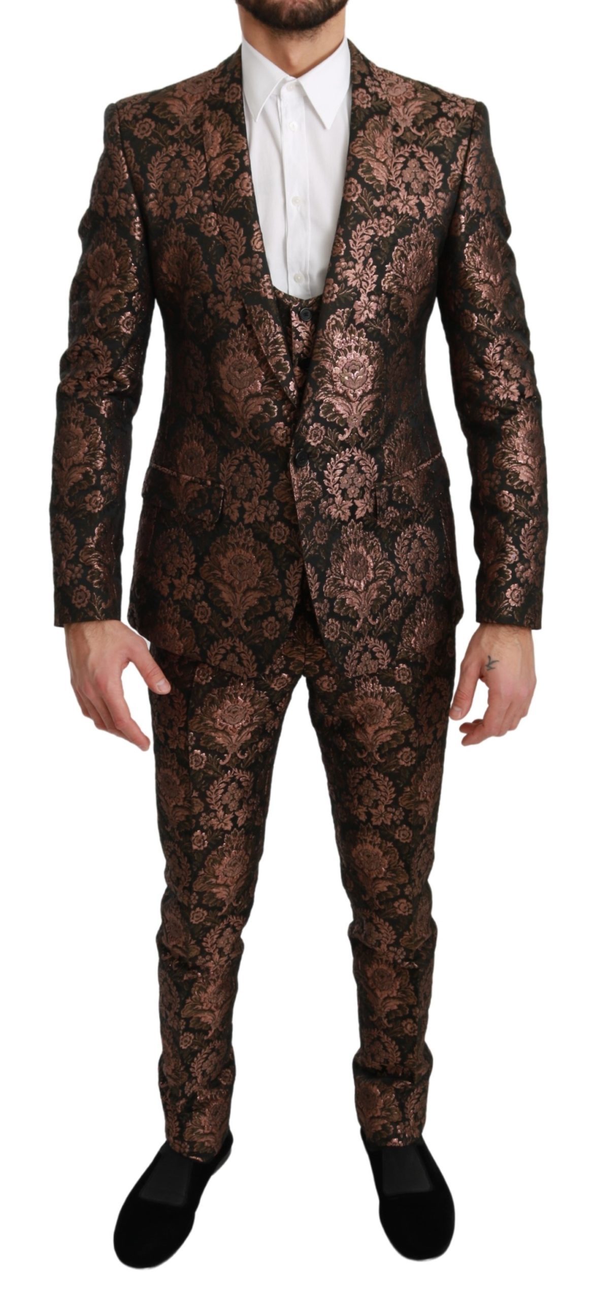 Dolce & Gabbana Men's Jacquard Slim Fit MARTINI Suit Black KOS1703 - IT48 | M