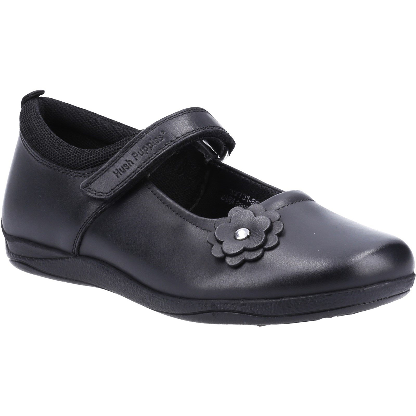 Hush Puppies Kid's Zara Junior School Flat Shoe Black 32731 - Black 12