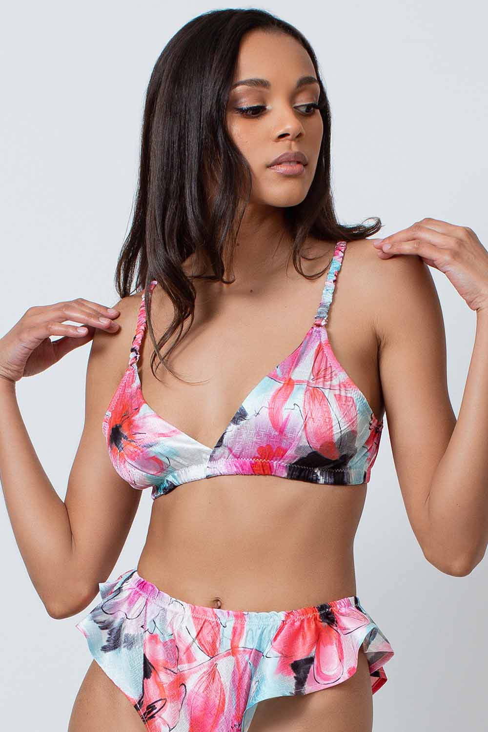Kilo Brava Satin Jacquard Bralette UK 14-16