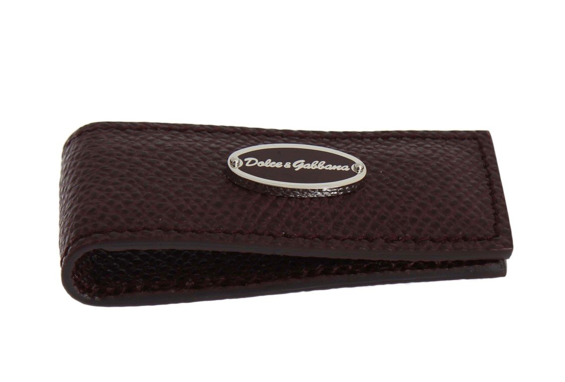 Dolce & Gabbana Men's Leather Magnet Money Clip Bordeaux SIG31663
