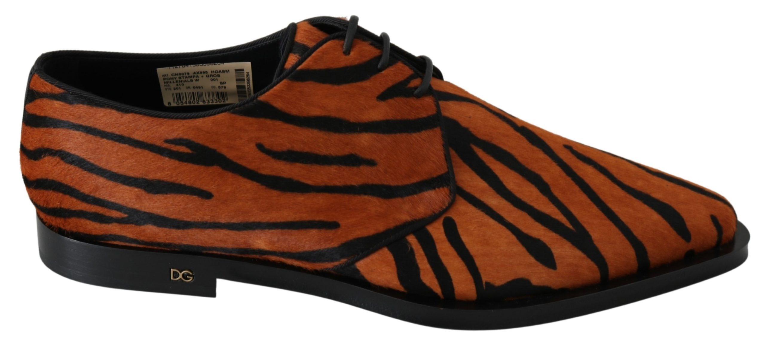 Orange Pony Hair Formal Dress Broque Shoes - EU41/US10.5