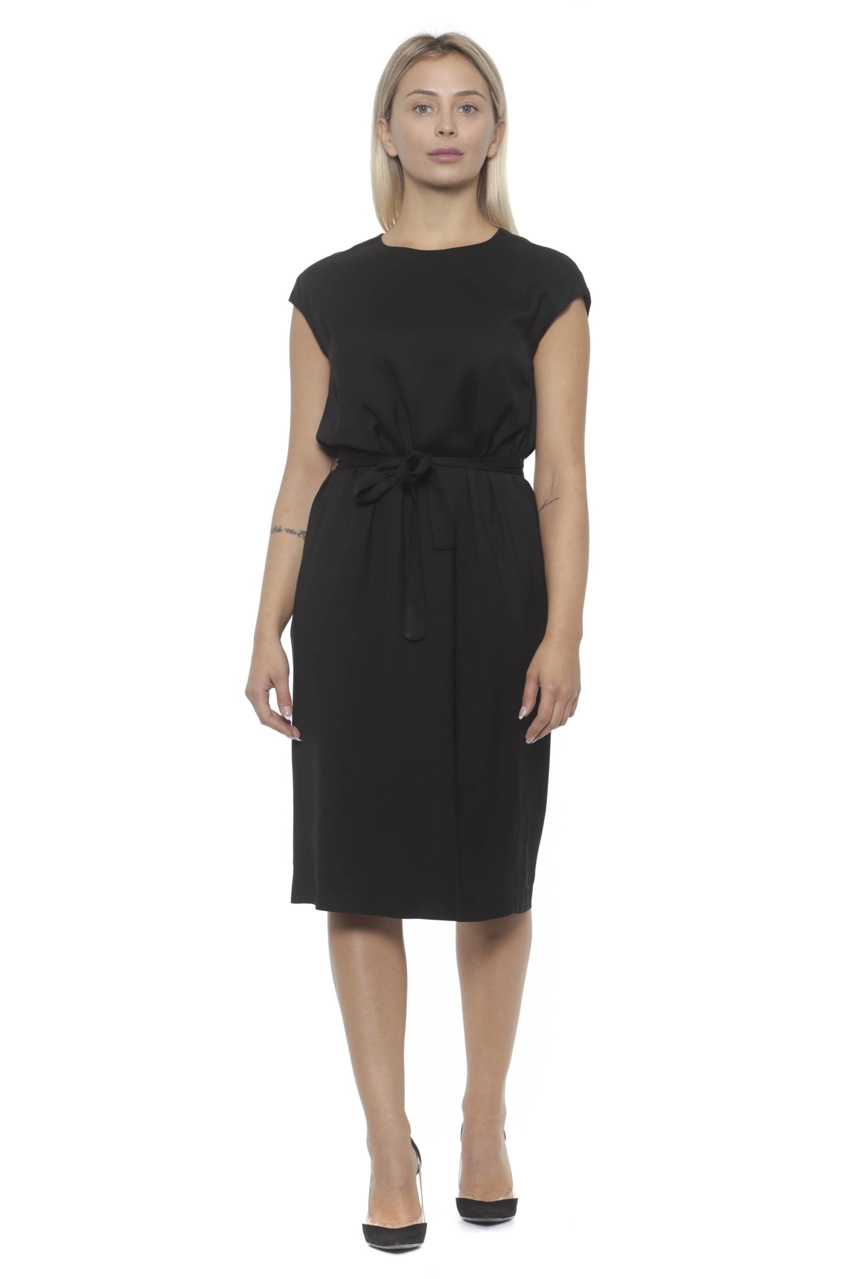 Peserico Women's Nero Dress Black PE1383172 - IT42 | S