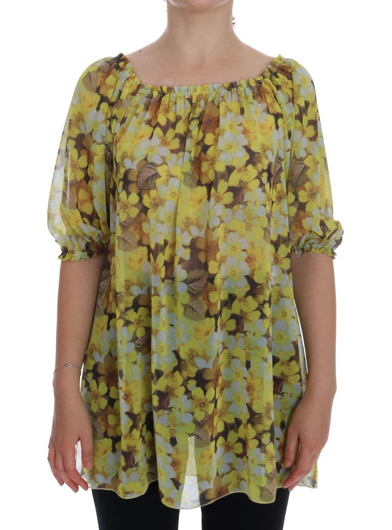 Dolce & Gabbana Women's Floral Top Yellow TSH1047 - IT44|L