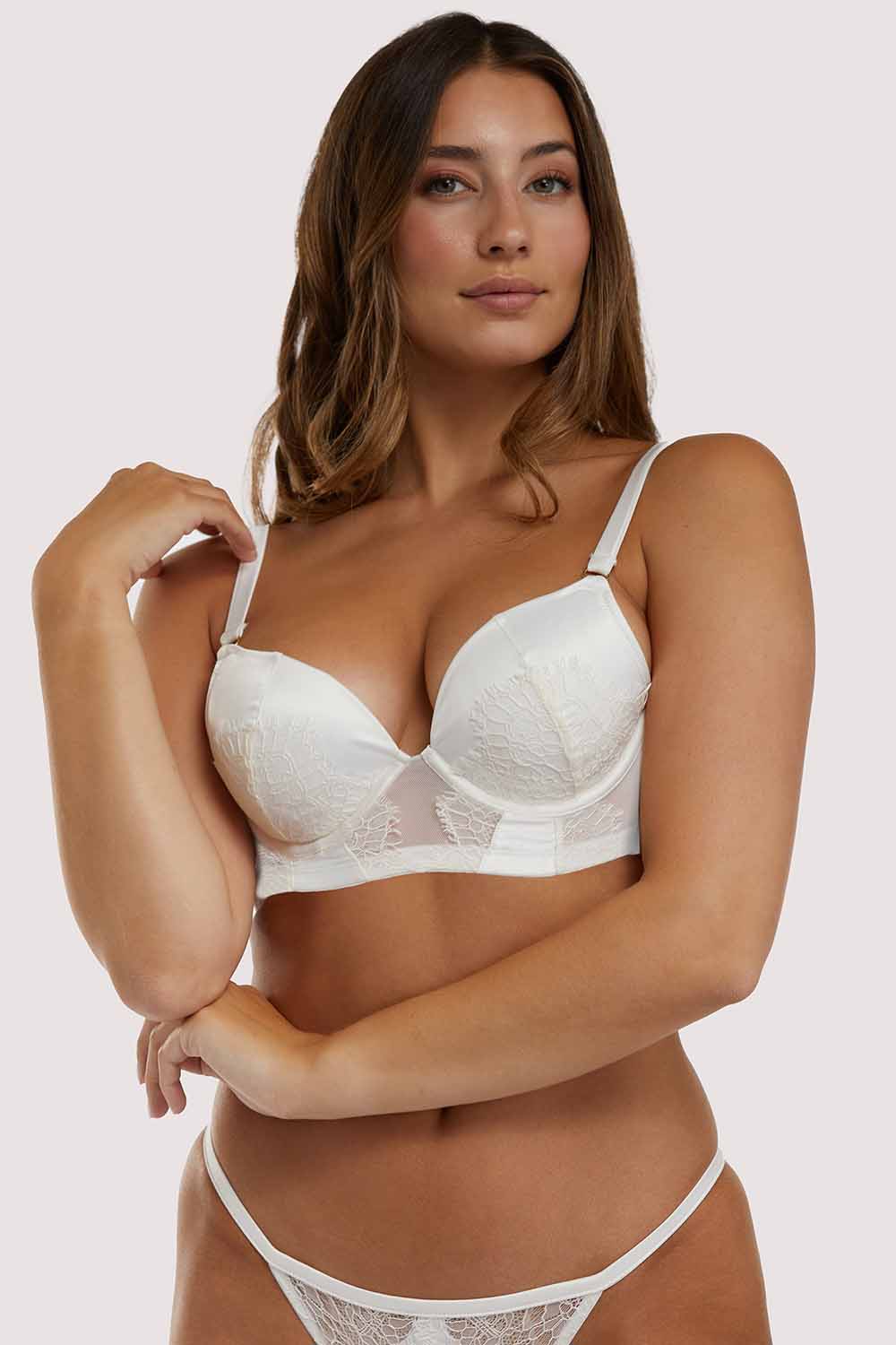 Playful Promises Melina Ivory Longline Plunge Bra 30FF