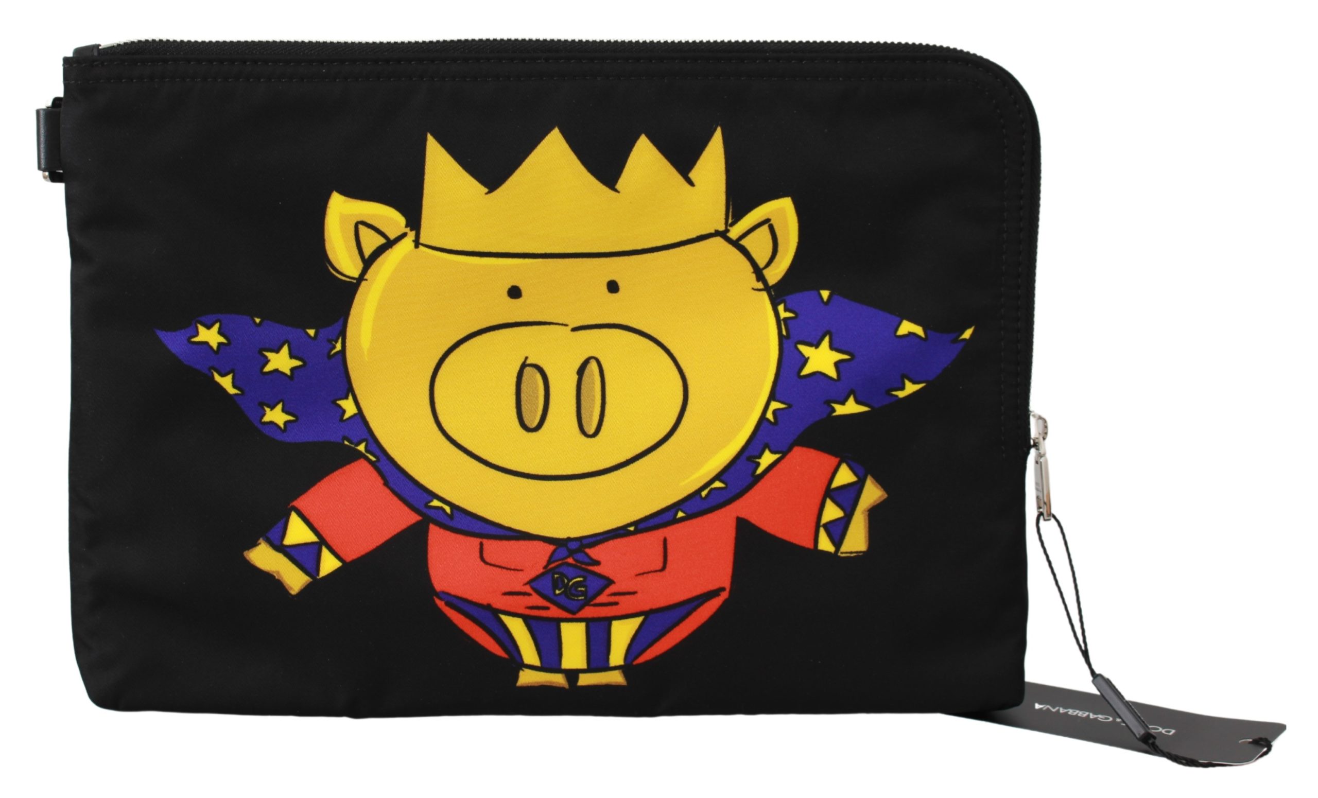 Dolce & Gabbana Men's Super Pig Print Hand Messenger Bag Black VAS9494