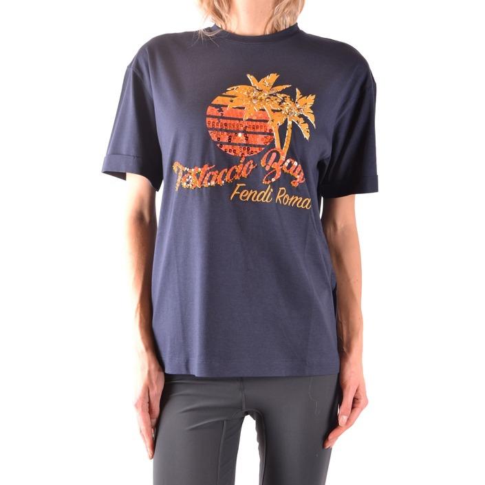 Fendi Women's T-Shirt Blue 164243 - blue XS