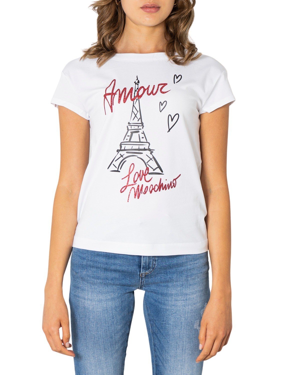 Love Moschino Women's T-Shirt Black 321620 - white 38