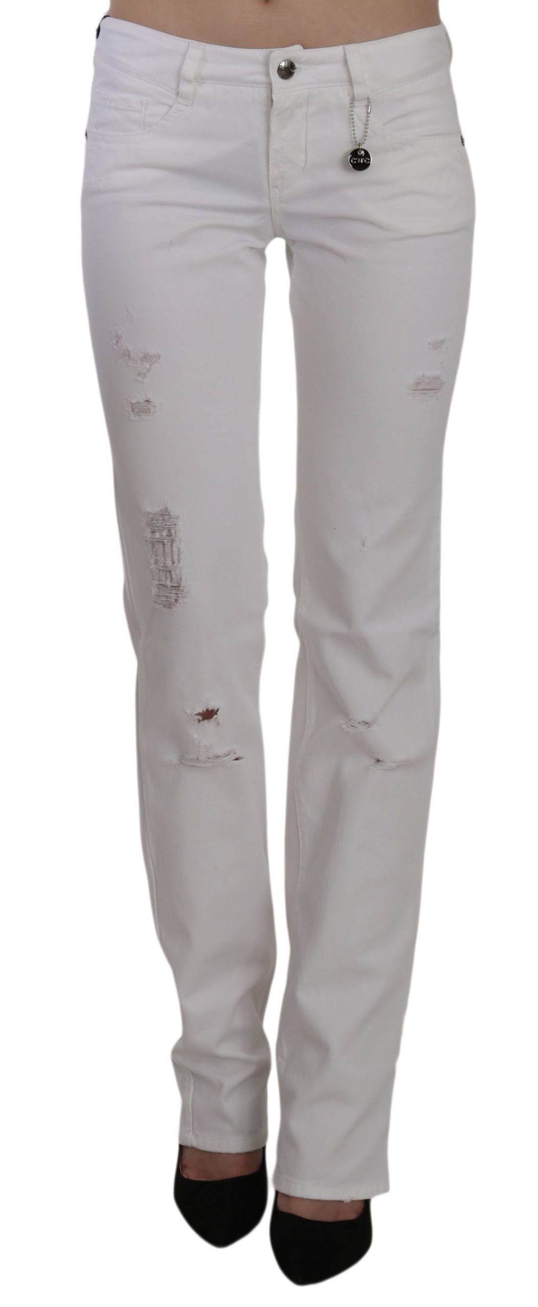 Costume National Women's Cotton Slim Fit Straight Jeans White SIG30112 - W25