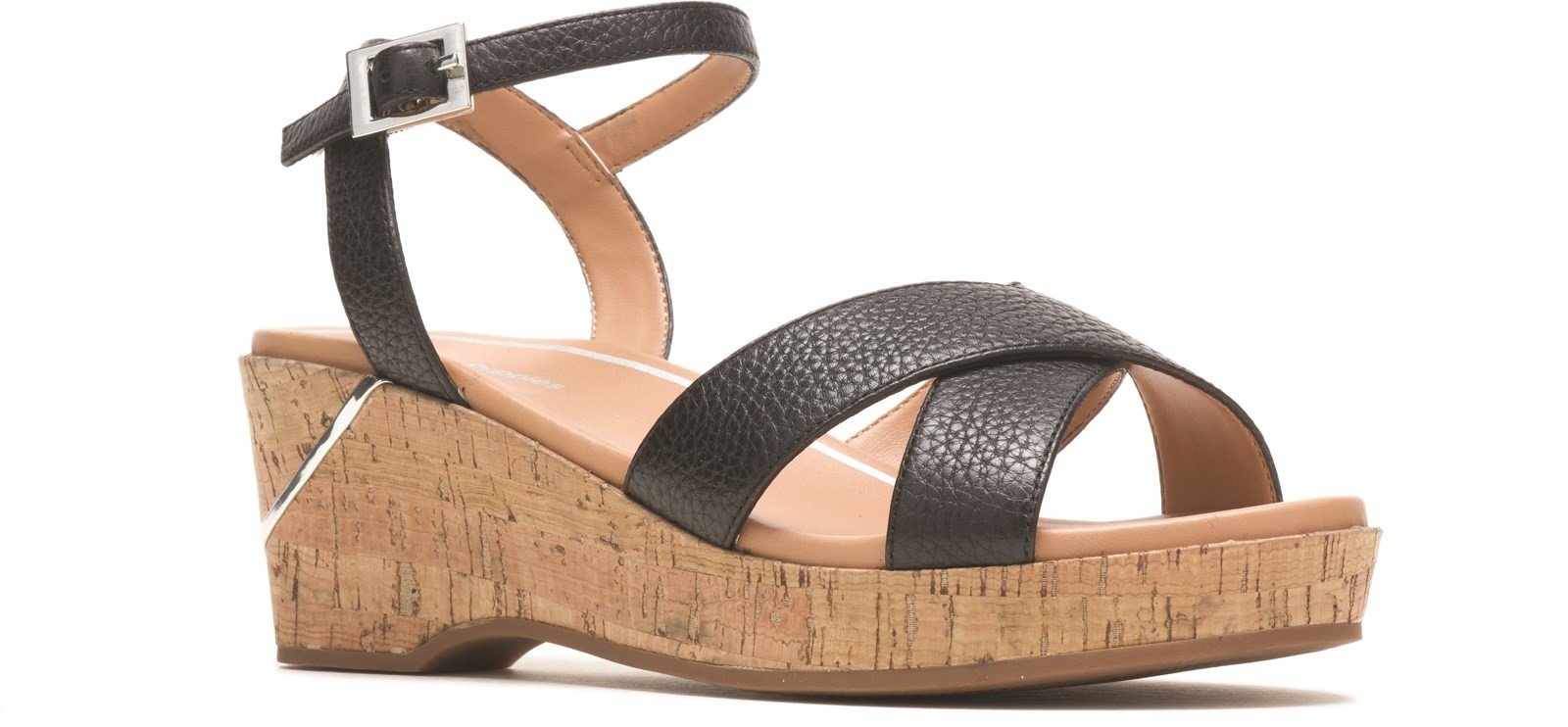 Hush Puppies Women's Maya Qtr Strap Wedge Sandal Various Colours 31953 - Black 3