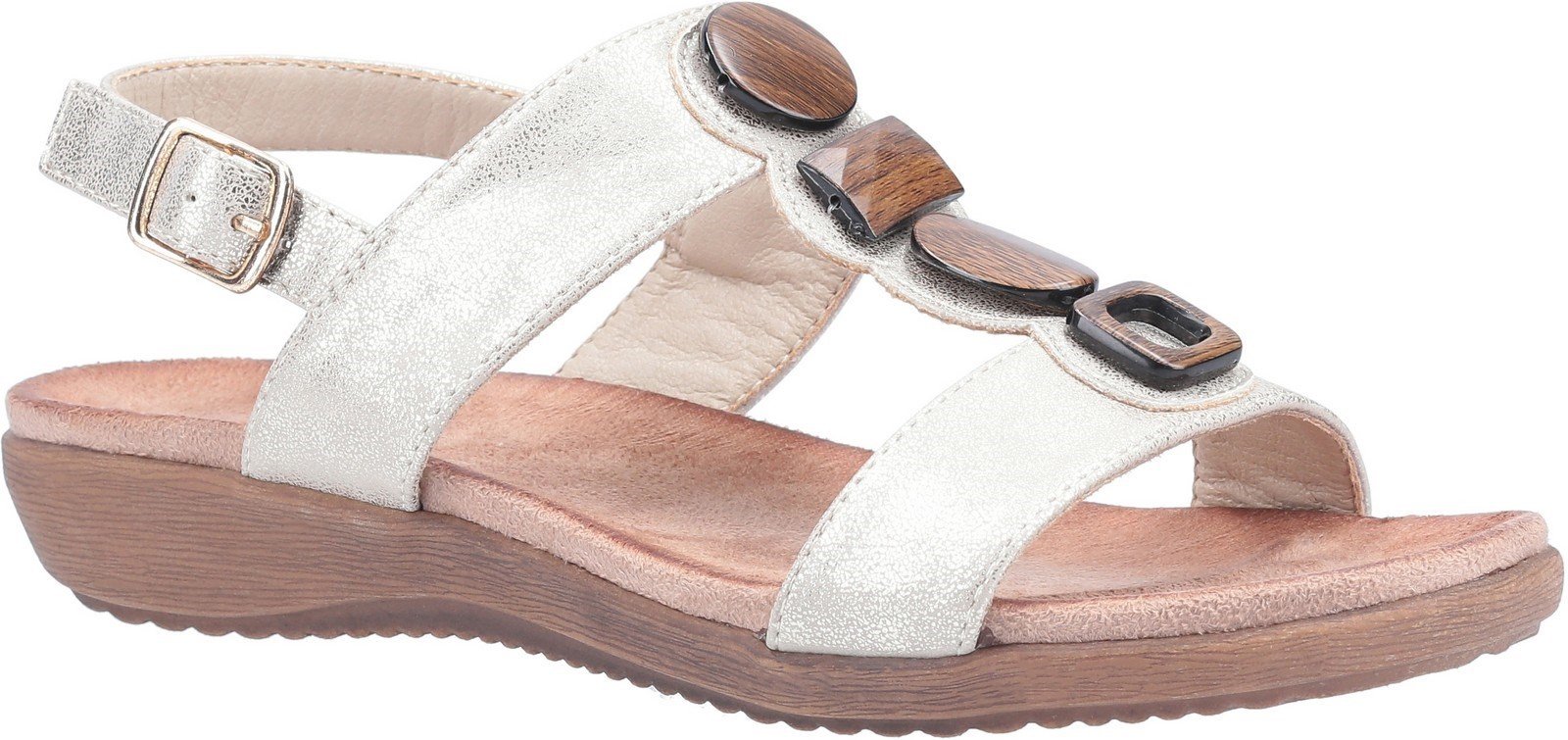 Fleet & Foster Women's Rosa Buckle Sandal Various Colours 30101 - Beige 3