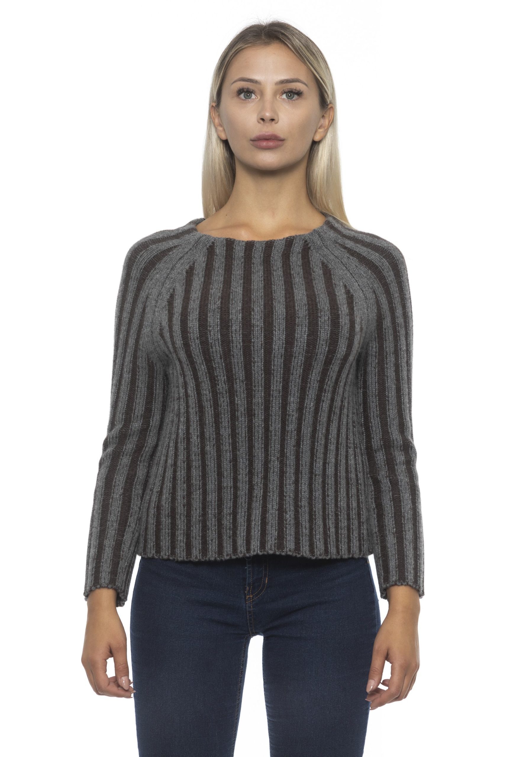 Alpha Studio Women's V A R. U N I C A Sweater Gray AL1192350 - IT42 | S
