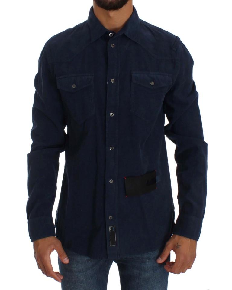 Acht Men's Cotton Slim Fit Shirt Blue SIG30873 - L