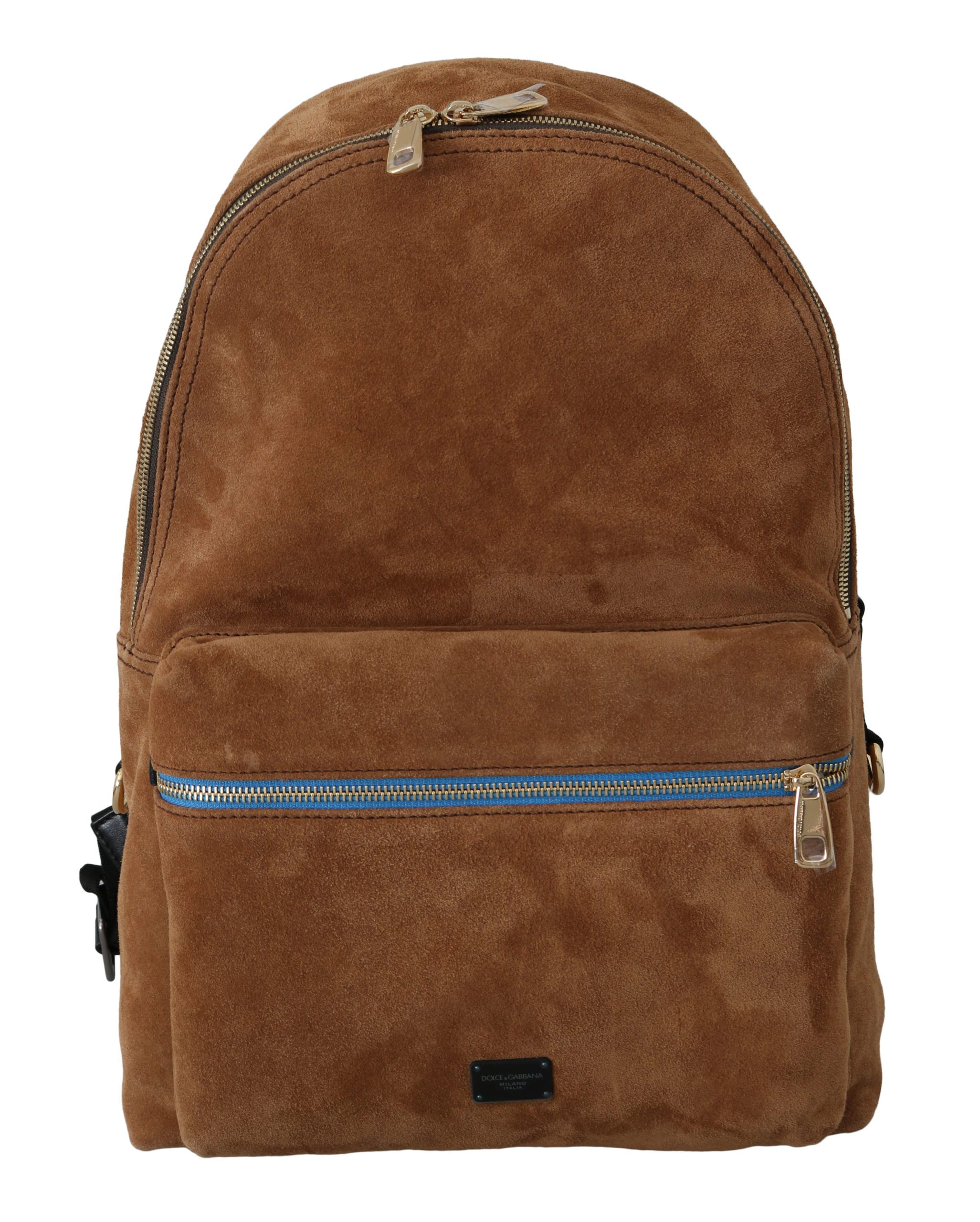 Dolce & Gabbana Men's Suede School Travel Backpack Brown VAS8840