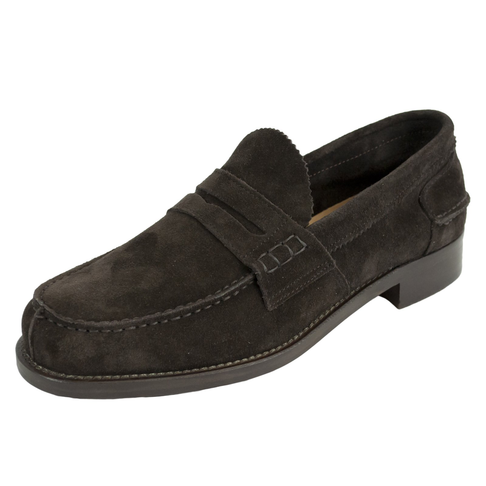 Saxone of Scotland Men's Suede Loafer Brown 1000_Dark Brown_Suede - EU40/US7