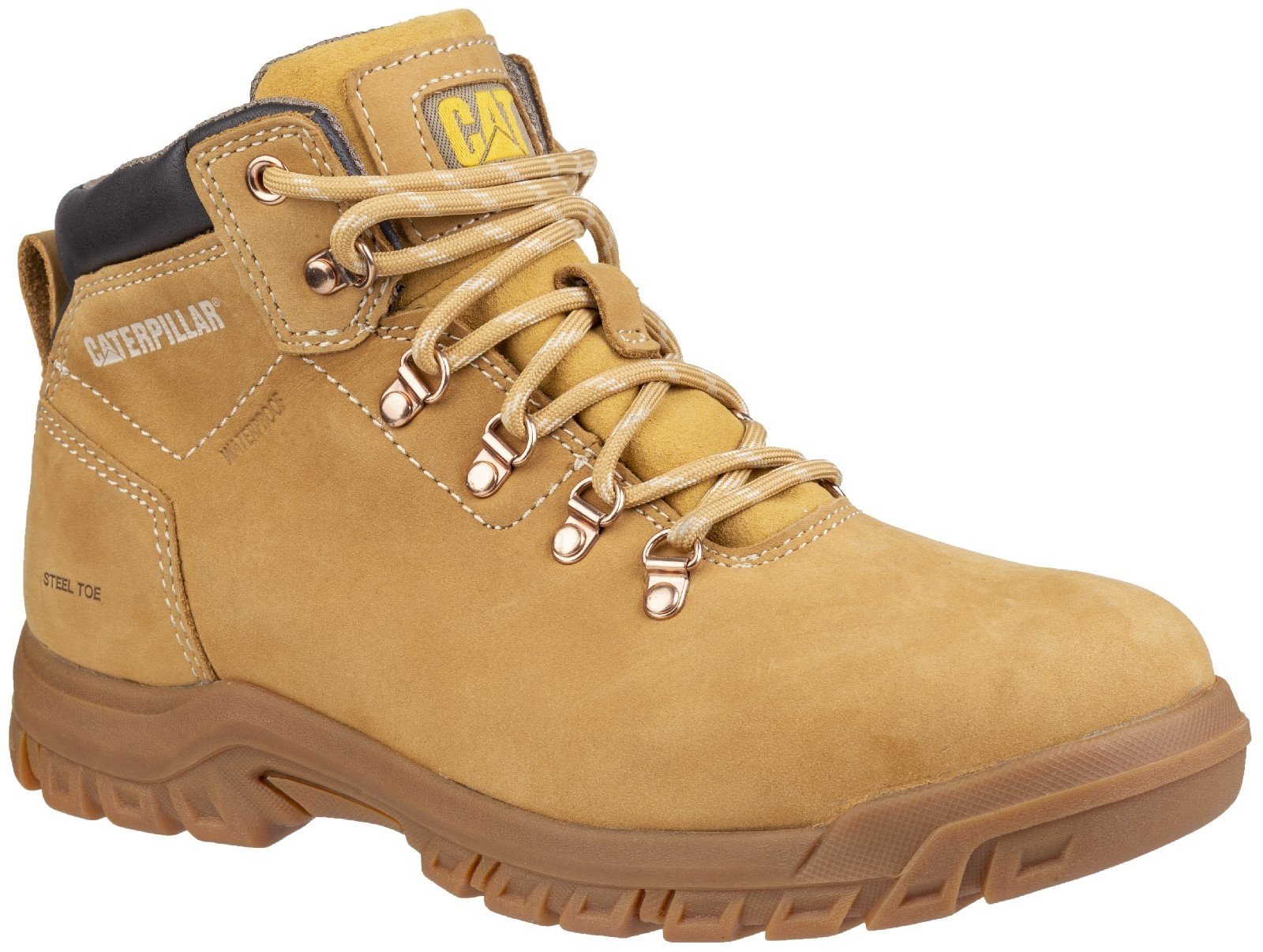 Caterpillar Women's Mae Lace Up Safety Boot Honey 28171 - Honey 3
