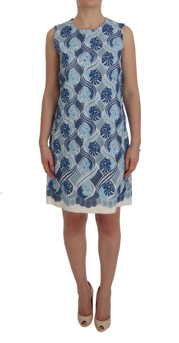 Dolce & Gabbana Women's Floral Ricamo Shift Dress Blue SIG60216 - IT44|L