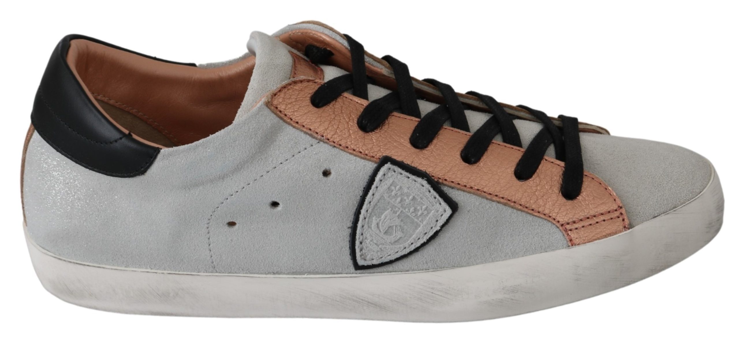 Philipp Plein Women's Rose Leather Casual Trainer Gray LA6666 - EU40/US7
