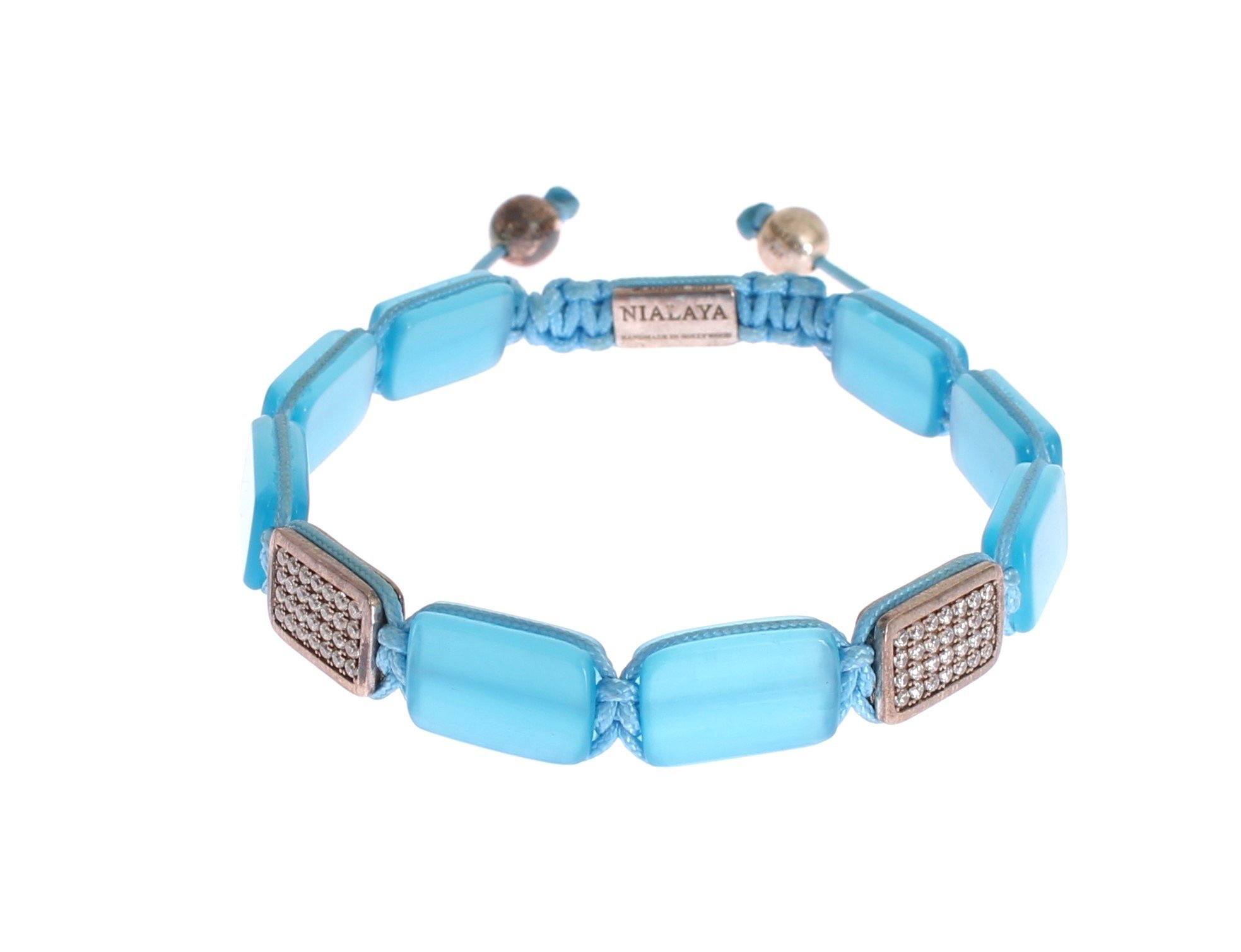 Nialaya Women's CZ Opal 925 Silver Bracelet Blue NIA20239 - L