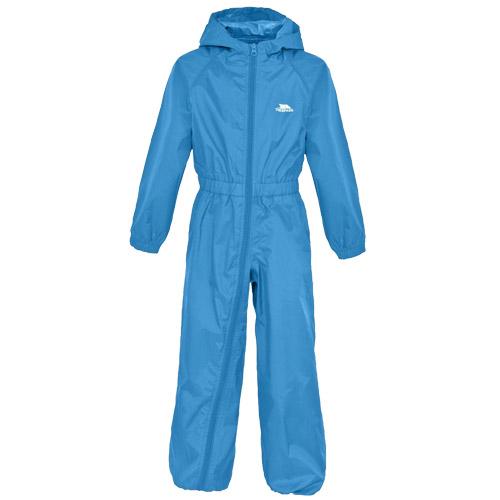 Trespass Kid's Waterproof All-In-One Suit Various Colours Button - Cobalt 6 to 12 Months