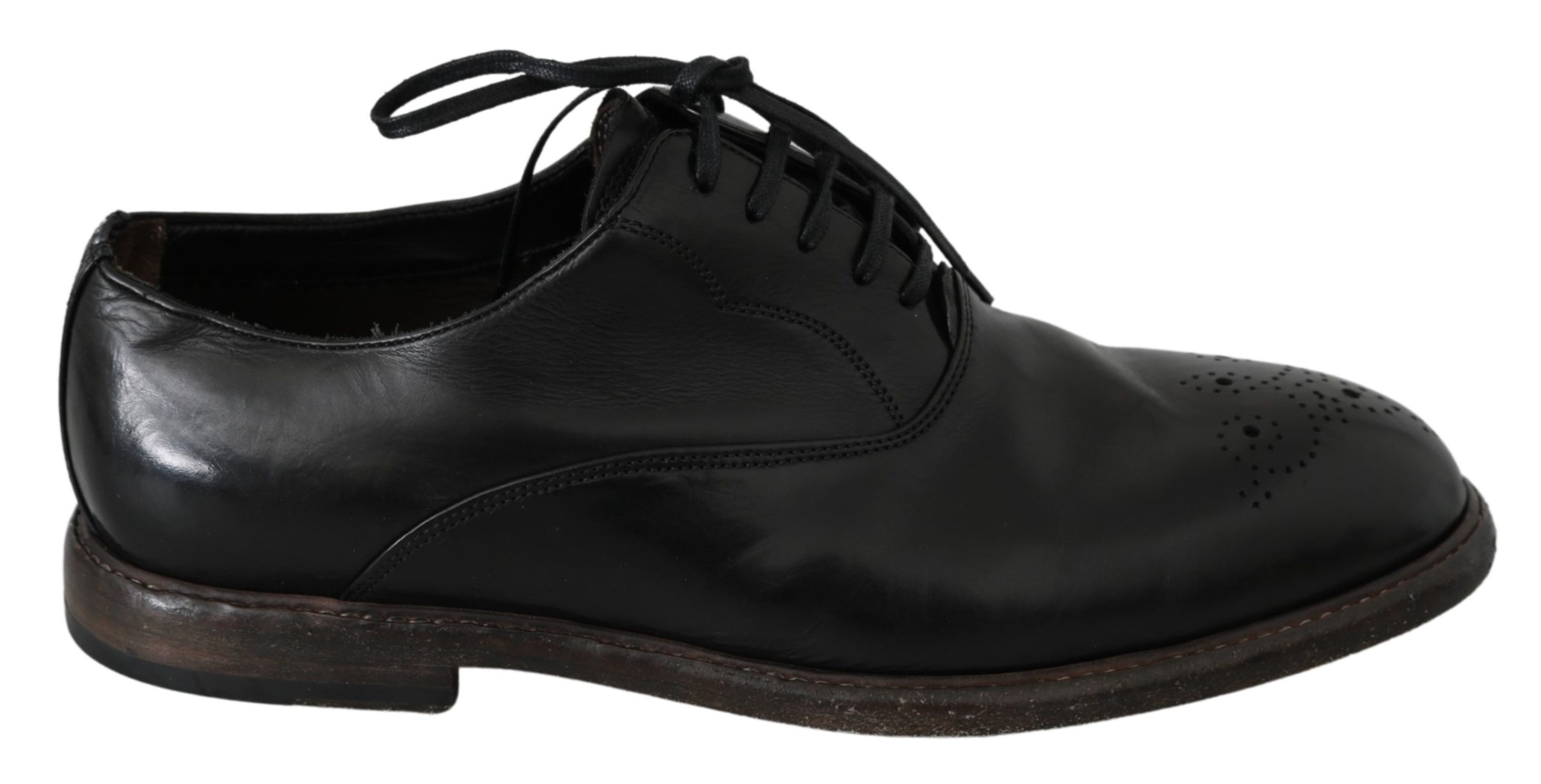 Dolce & Gabbana Men's Leather Formal Brogue Shoe Black MV2777 - EU42/US9
