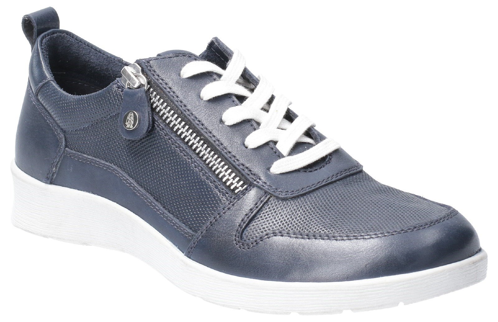 Hush Puppies Women's Roo Zip Up Lace Up Trainer Various Colours 29233 - Navy 3