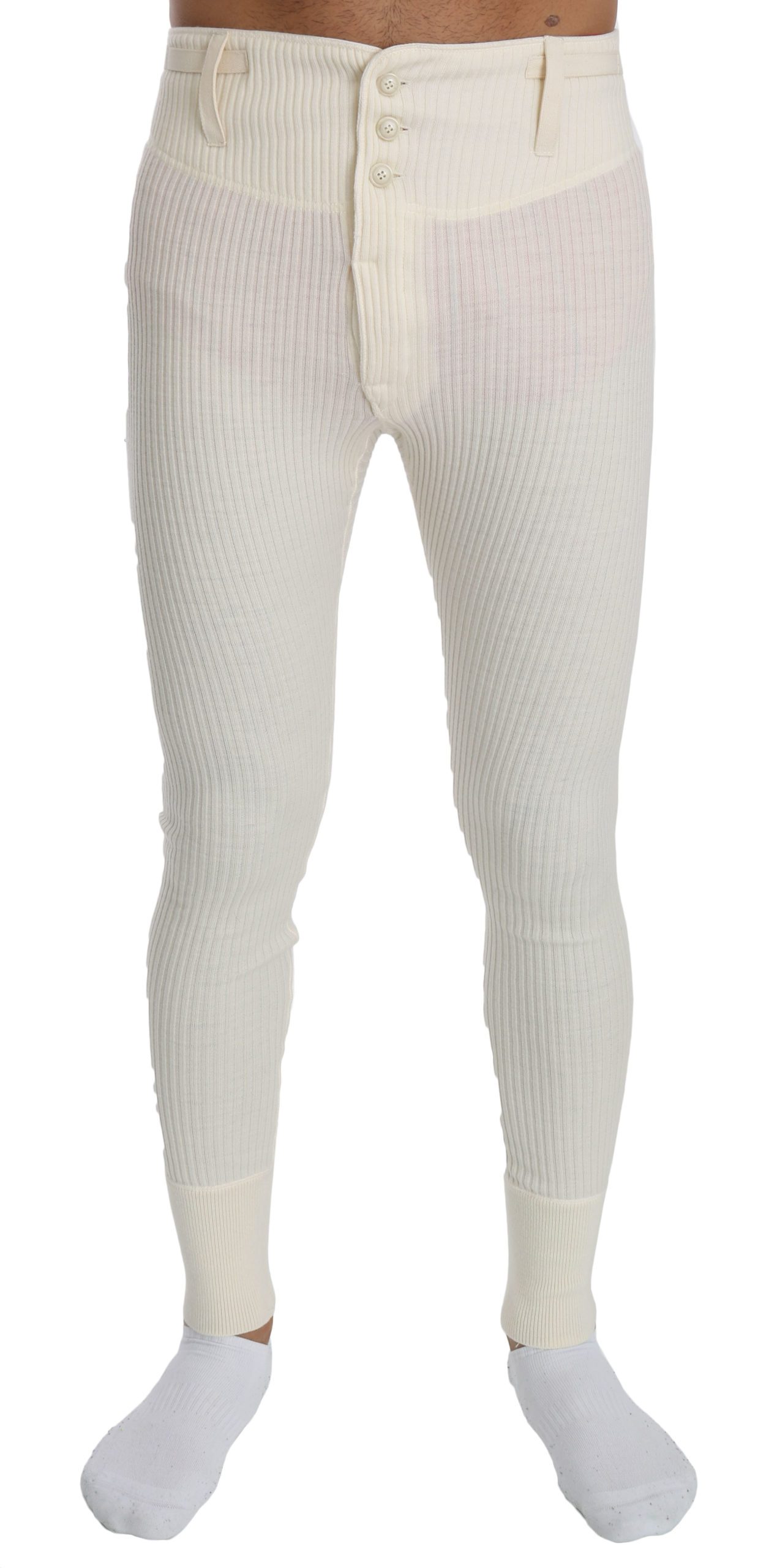 Dolce & Gabbana Men's Wool Sweatpants Trouser White PAN70752 - L