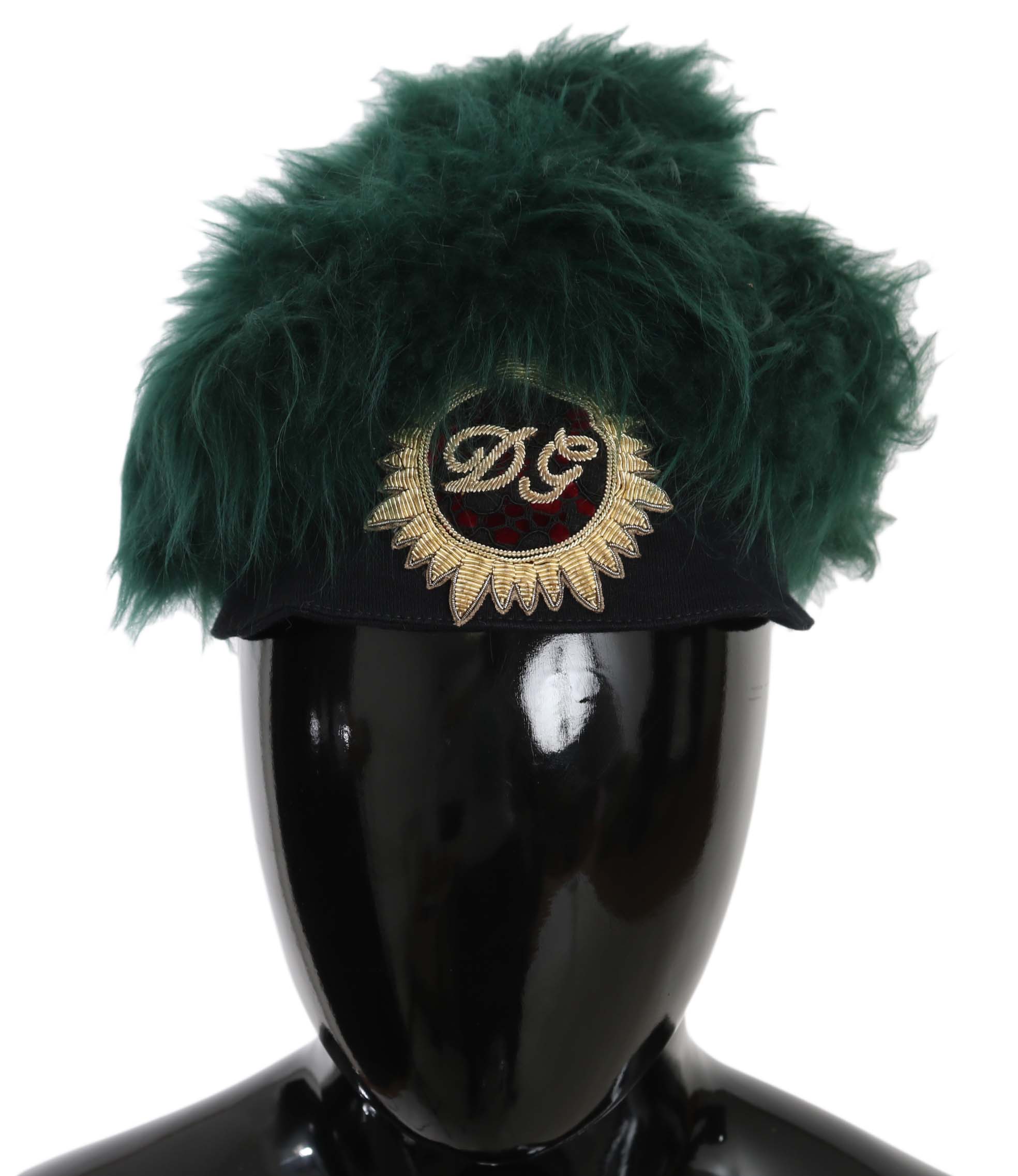 Dolce & Gabbana Women's Fur DG Logo Embroidered Cloche Hat Green HAT70209 - 56 cm|XS