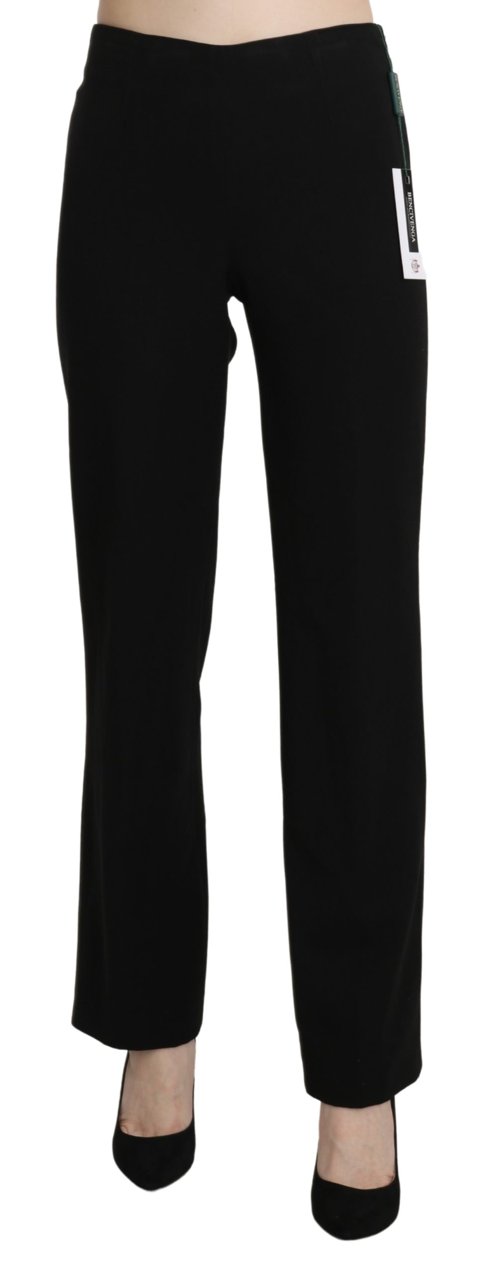 BENCIVENGA Women's High Waist Straight Formal Trouser Black PAN71325-44 - IT44|L