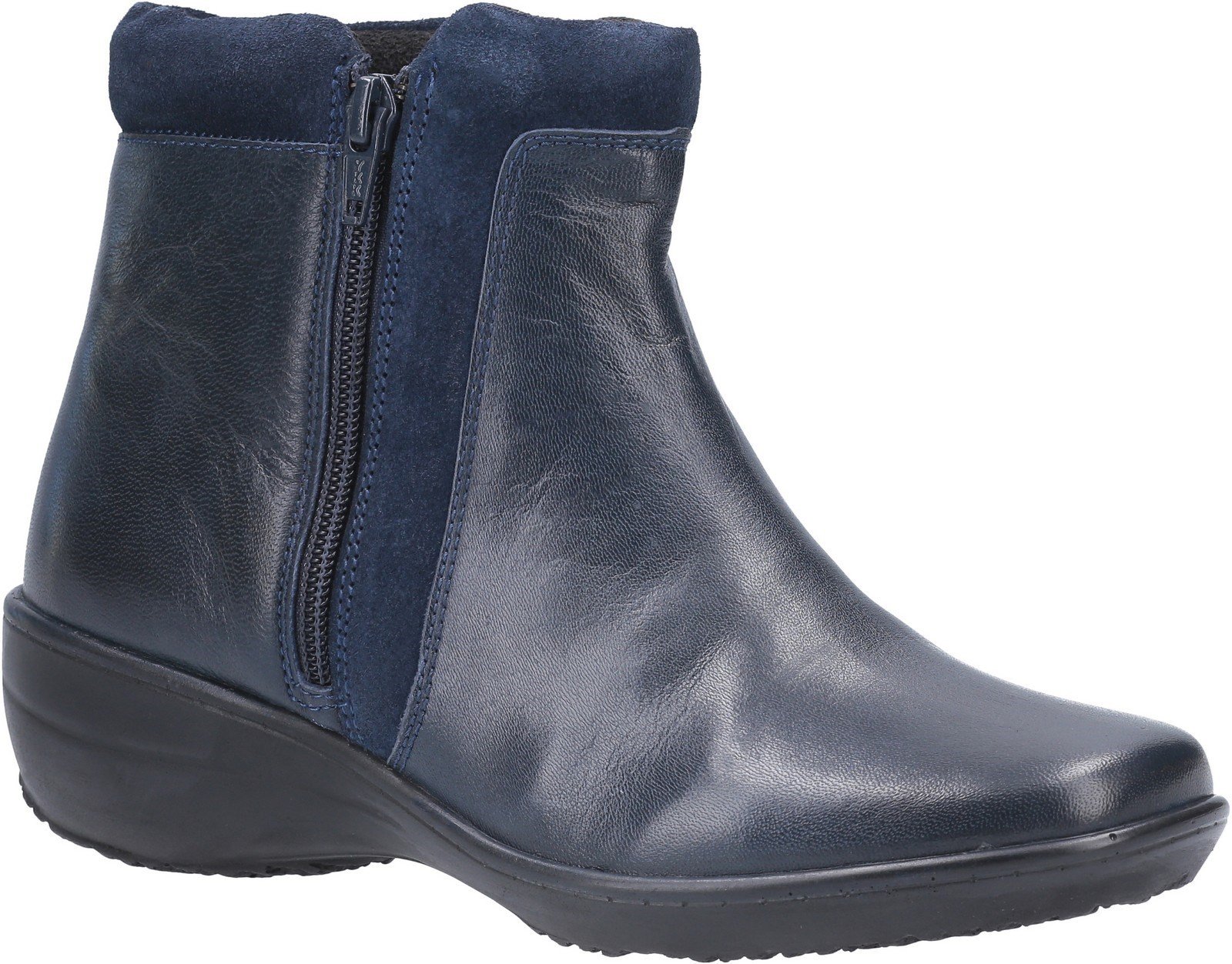 Fleet & Foster Women's Mona Zip Ankle Boot Black 29293-49577 - Navy 6