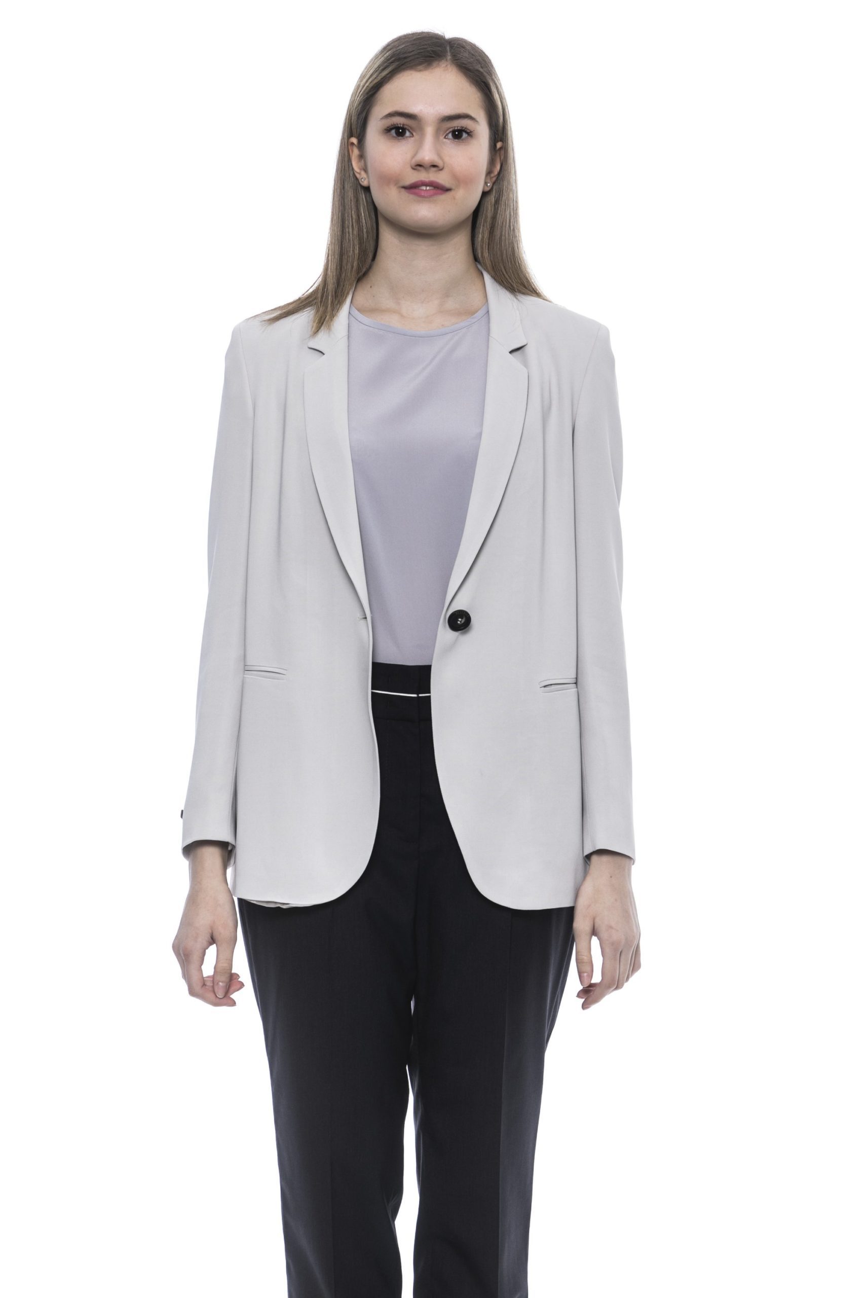 Peserico Women's Bianco Blazer Beige PE1383327 - IT44 | M