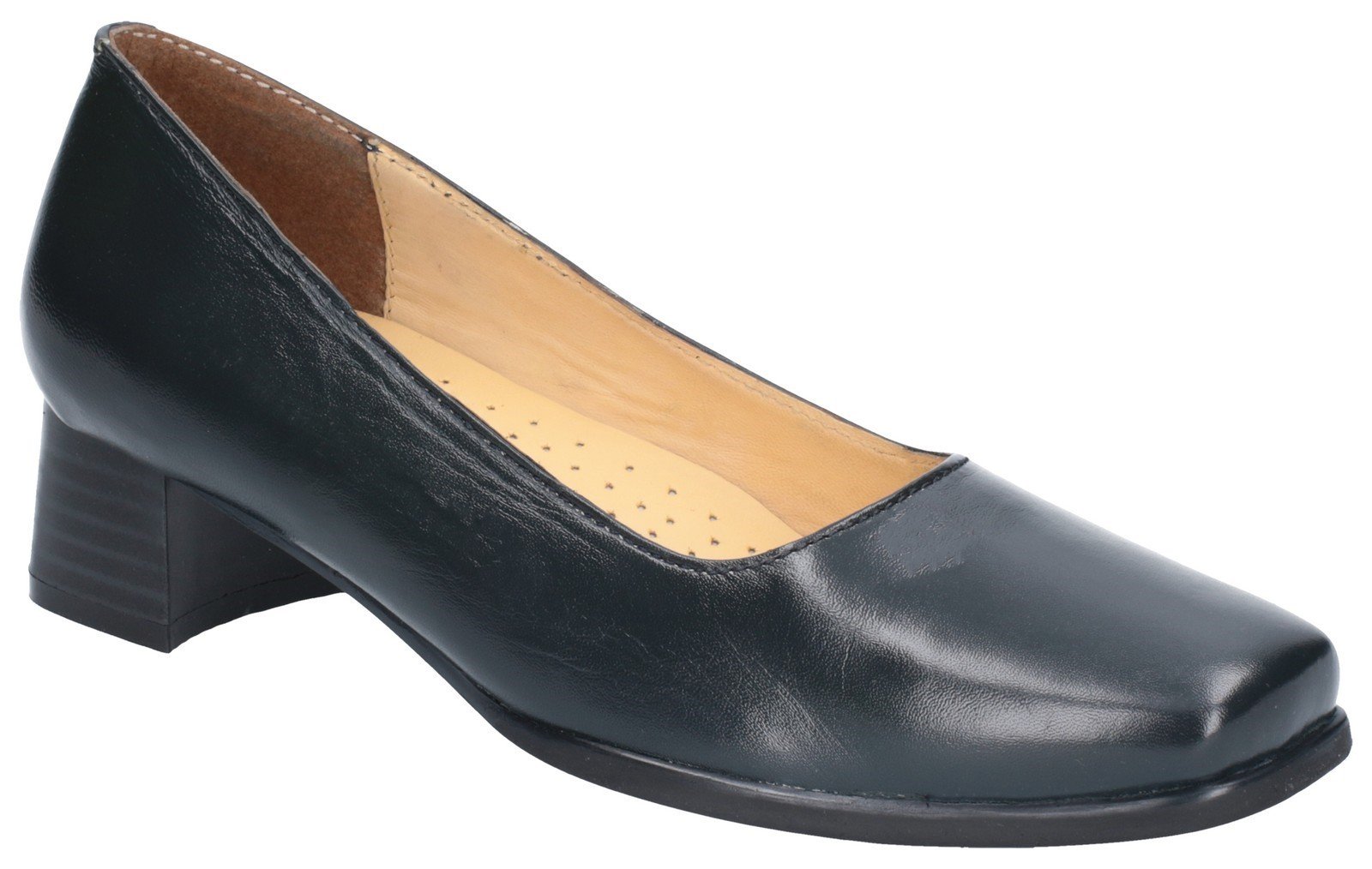 Amblers Women's Walford Ladies Wide Fit Court Shoe Black 15233 - Navy 3