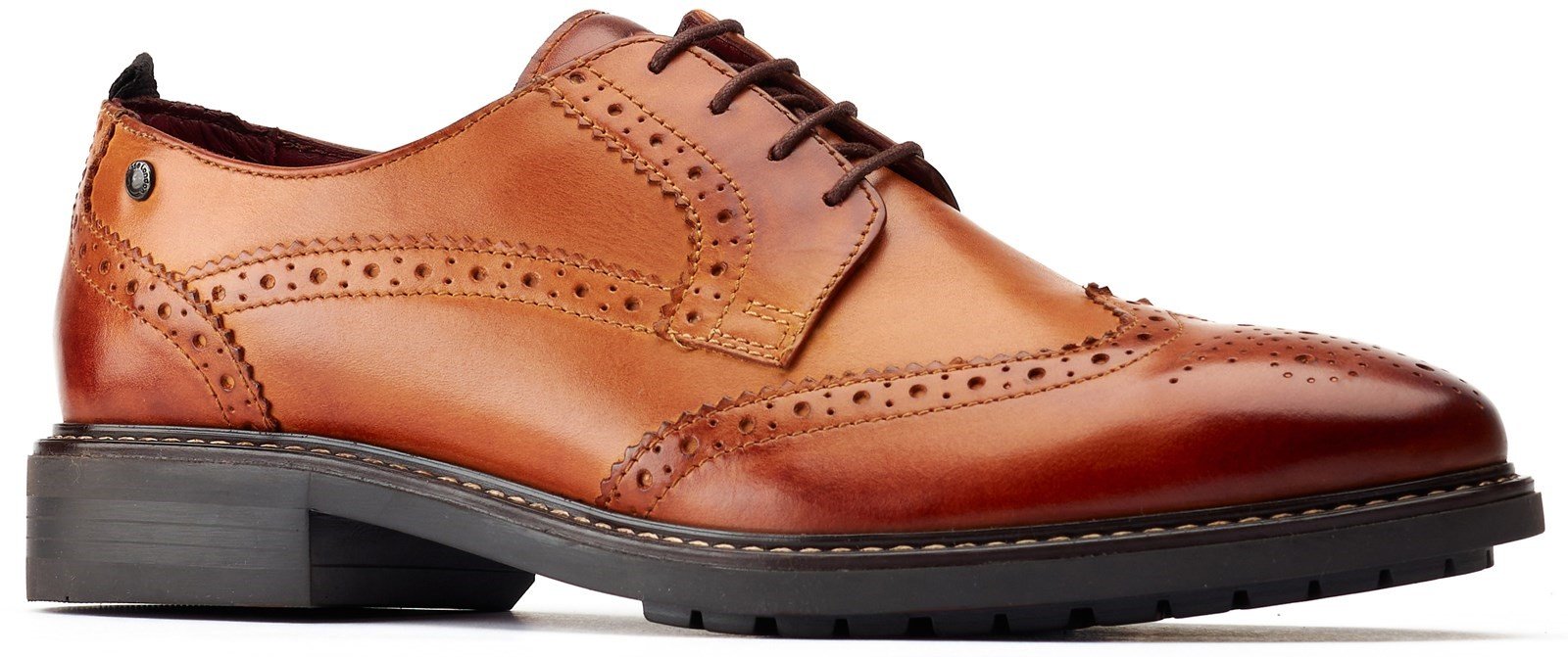 Base London Men's Lennox Wingtip Derby Shoe Various Colours 31211 - Tan 6