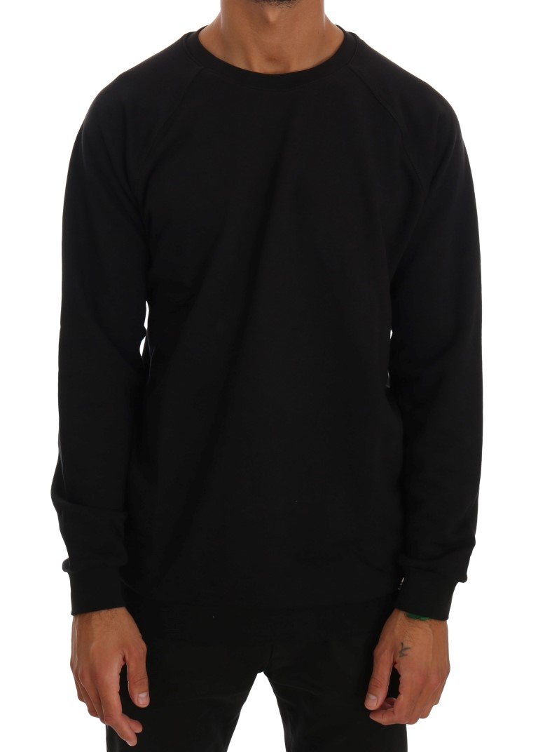 Daniele Alessandrini Men's Crewneck Cotton Pullover Sweater Black TSH1352 - L