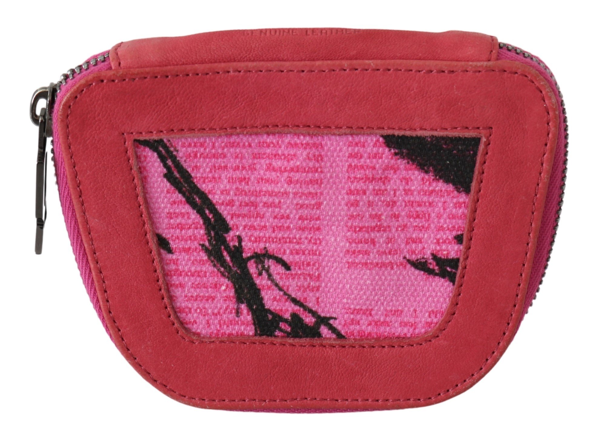 PINKO Women's Suede Printed Coin Holder Wallet Pink VAS9138
