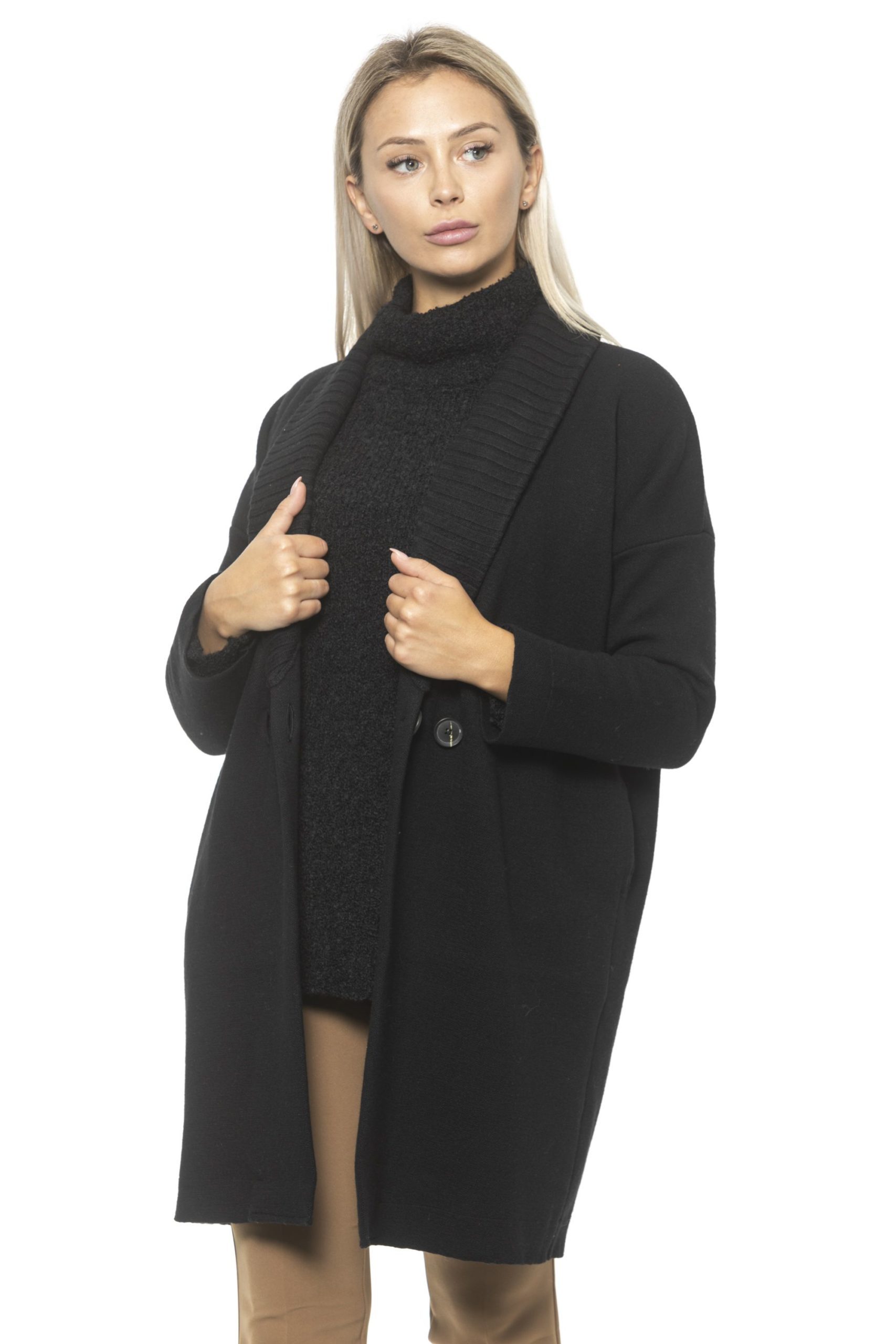 Alpha Studio Women's Nero Coat Black AL1314621 - IT42 | S