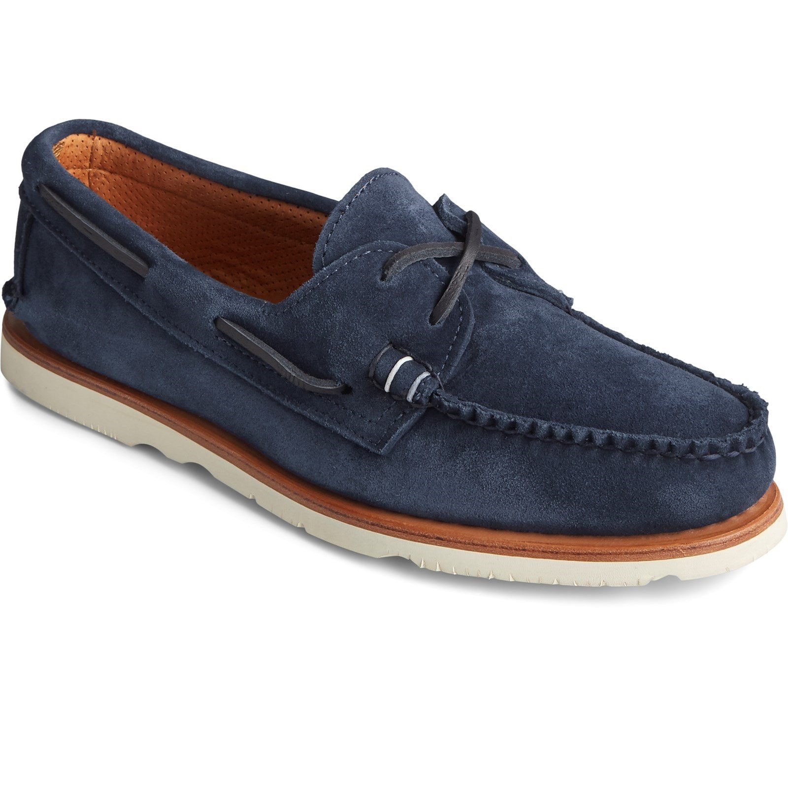 Sperry Men's Authentic Original Sunspel Boat Shoe Navy Suede 32073 - Navy Suede 8