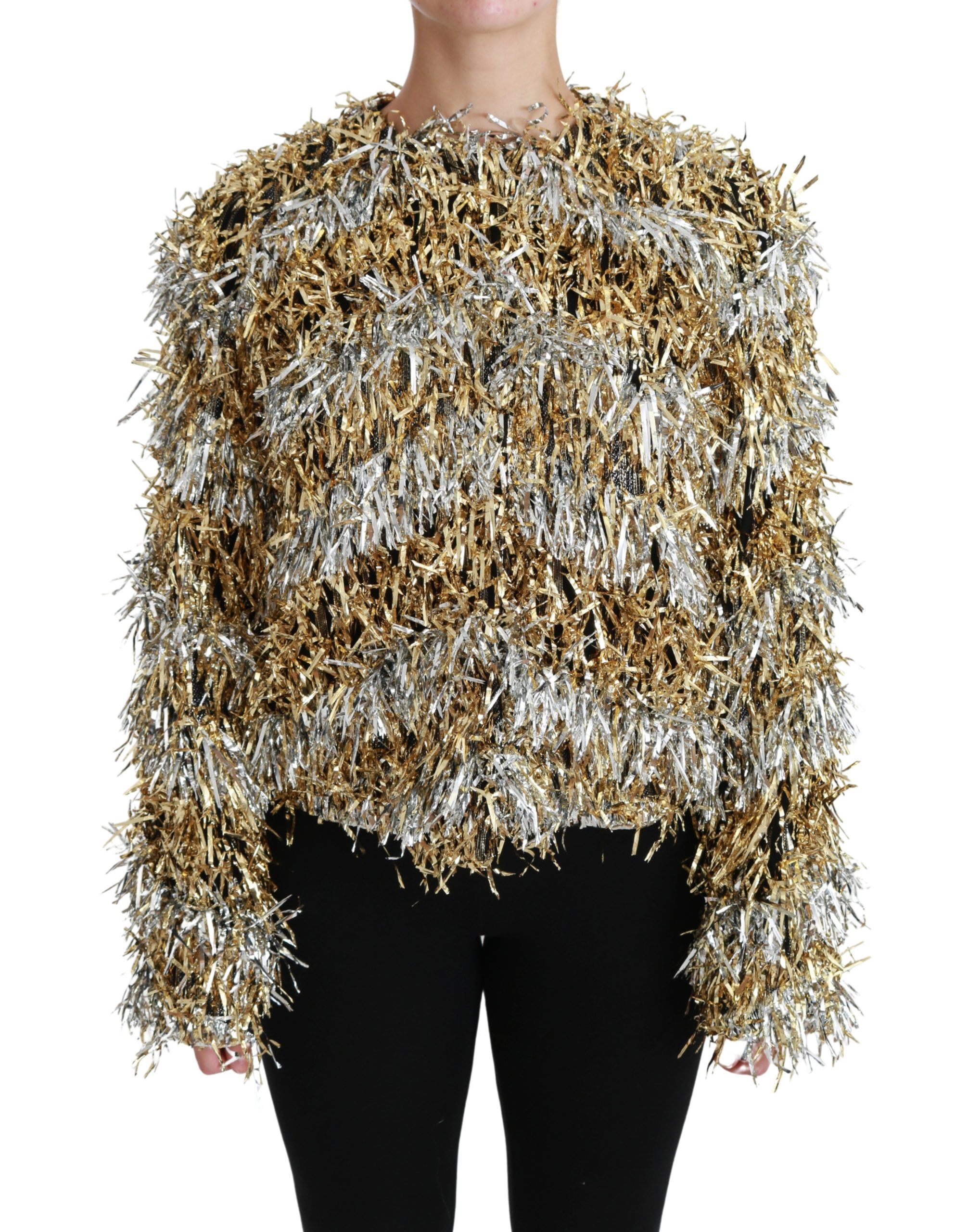 Dolce & Gabbana Women's Cardigan Jacket Gold JKT2583 - IT40|S