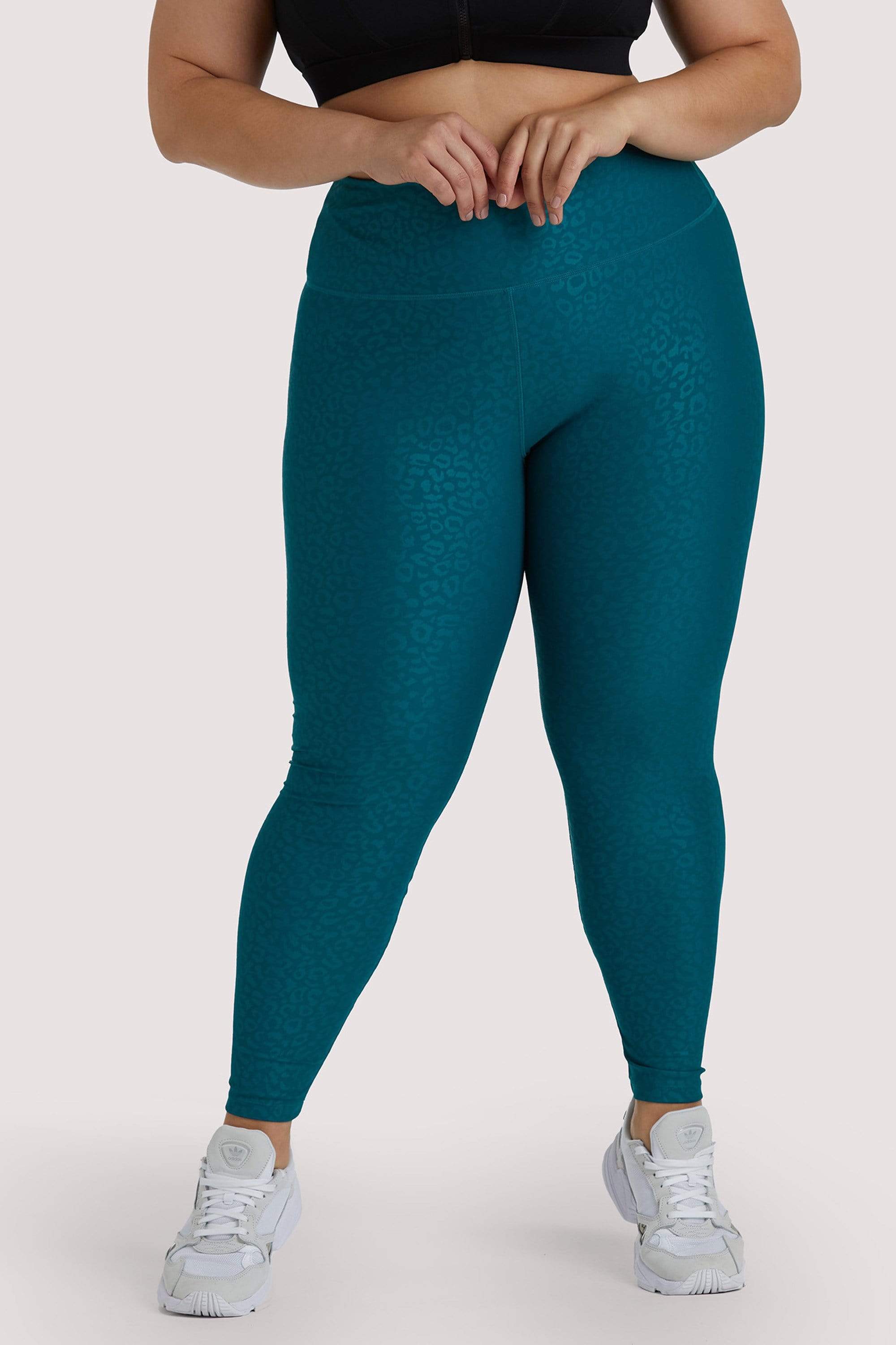 Wolf & Whistle Teal Wet Look Curve Leggings UK 20 / US 16
