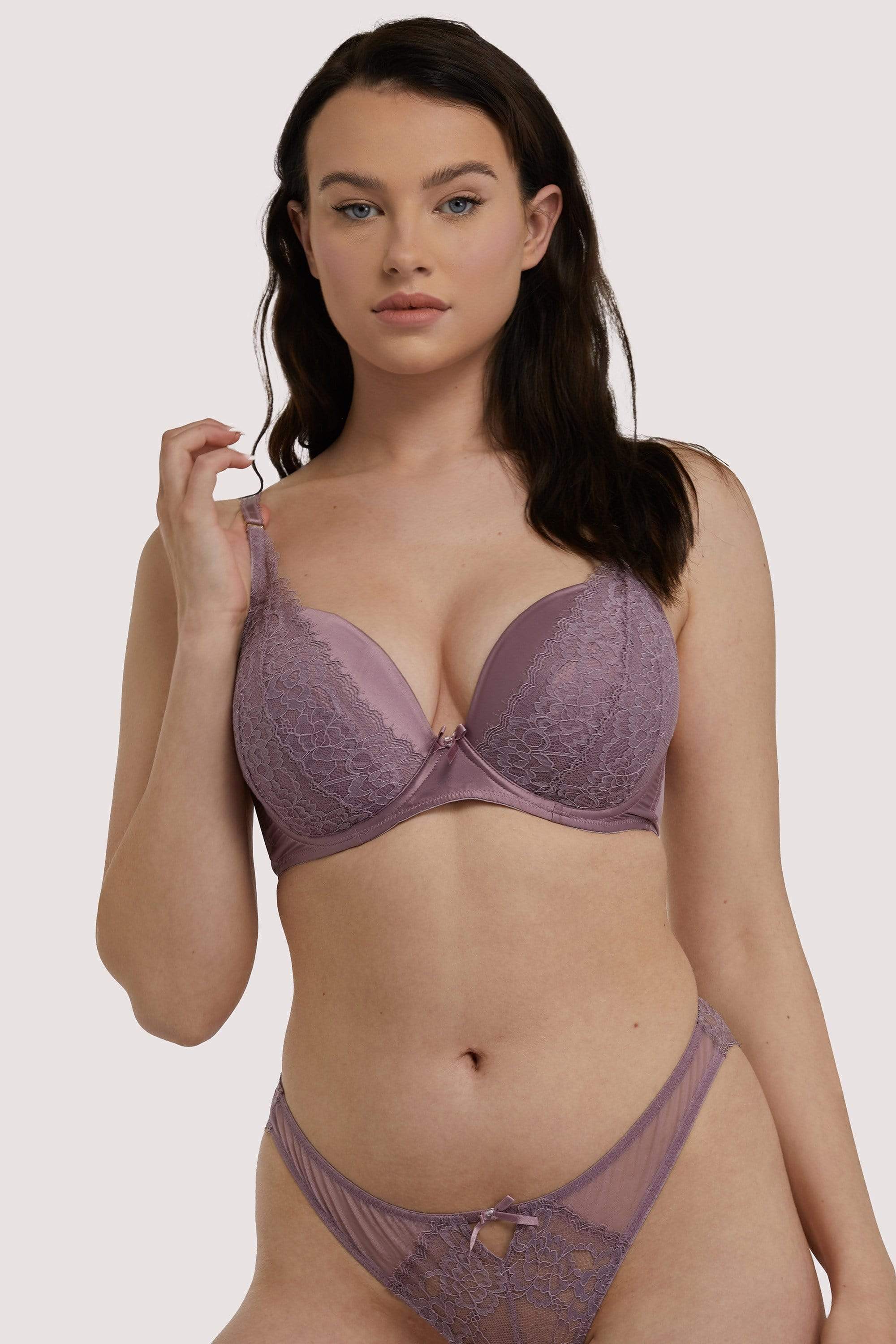 Deja Day Sophia Heather Purple Plunge Bra 34D