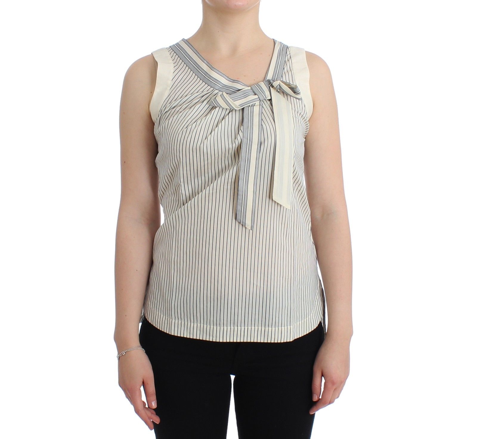 Ermanno Scervino Women's Striped Top White SIG11505 - IT2 | S