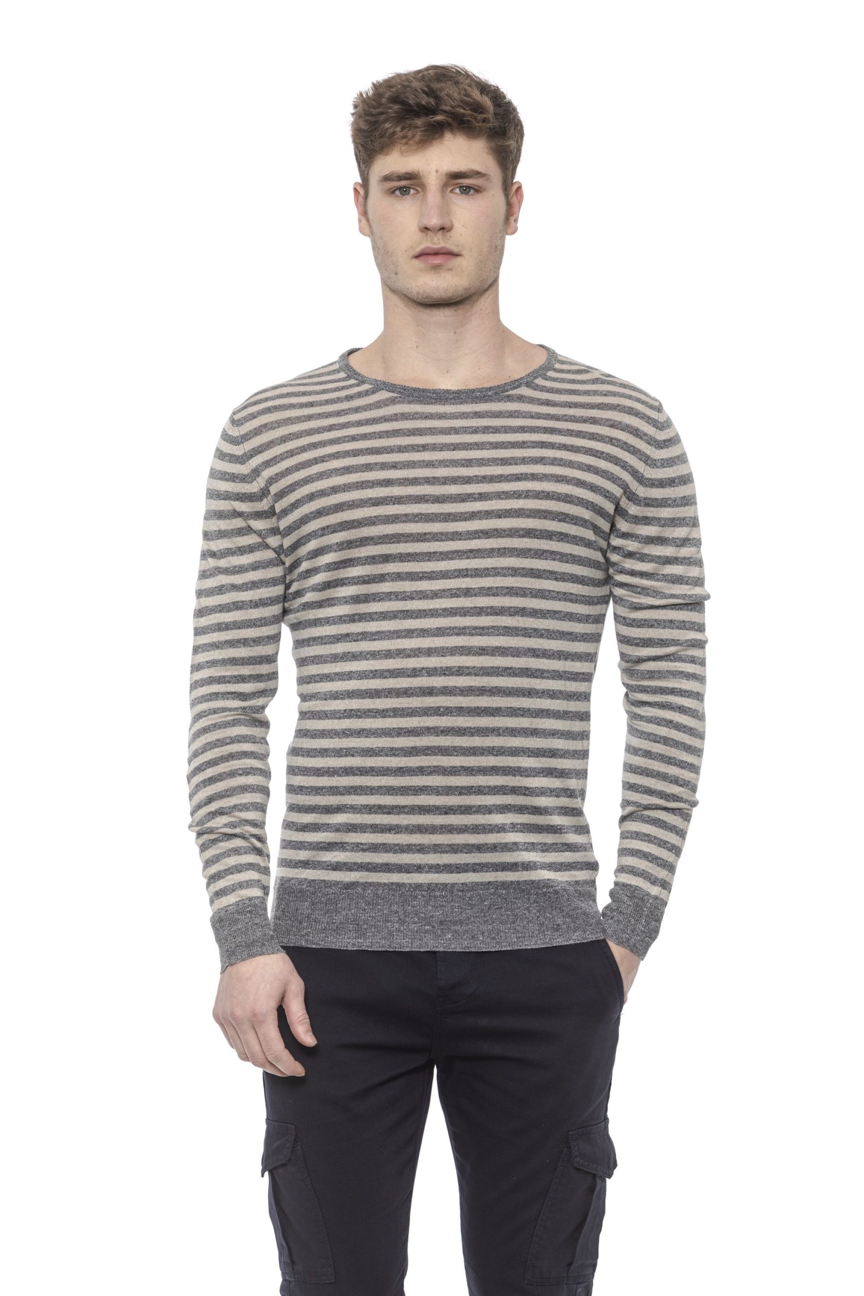 Alpha Studio Men's G R. S C U R O M E L Sweater Gray AL1374482 - IT48 | M