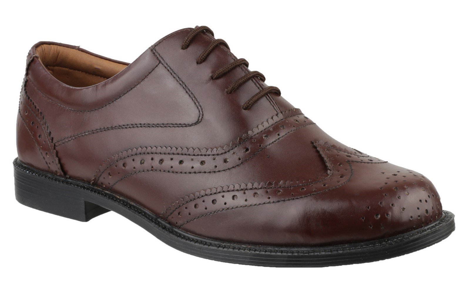 Amblers Men's Liverpool Oxford Brogue Black 11762 - Brown 6