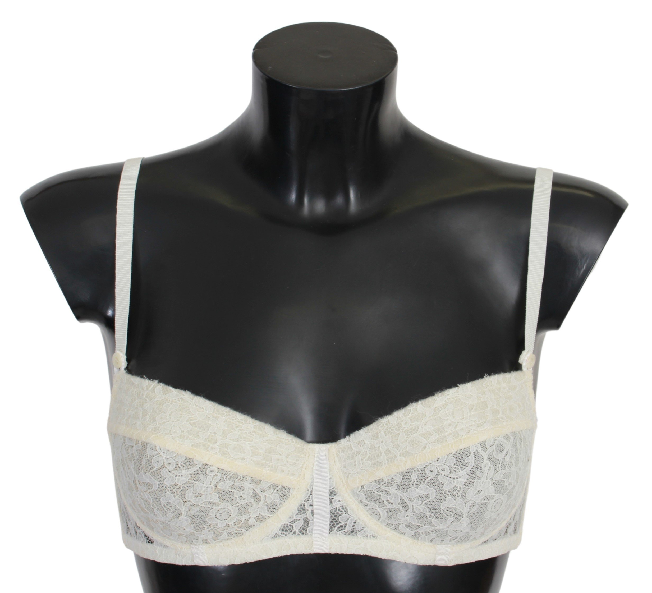 Ermanno Scervino Women's Lace Cotton Balconcino Bra White BIK762 - IT2 | S
