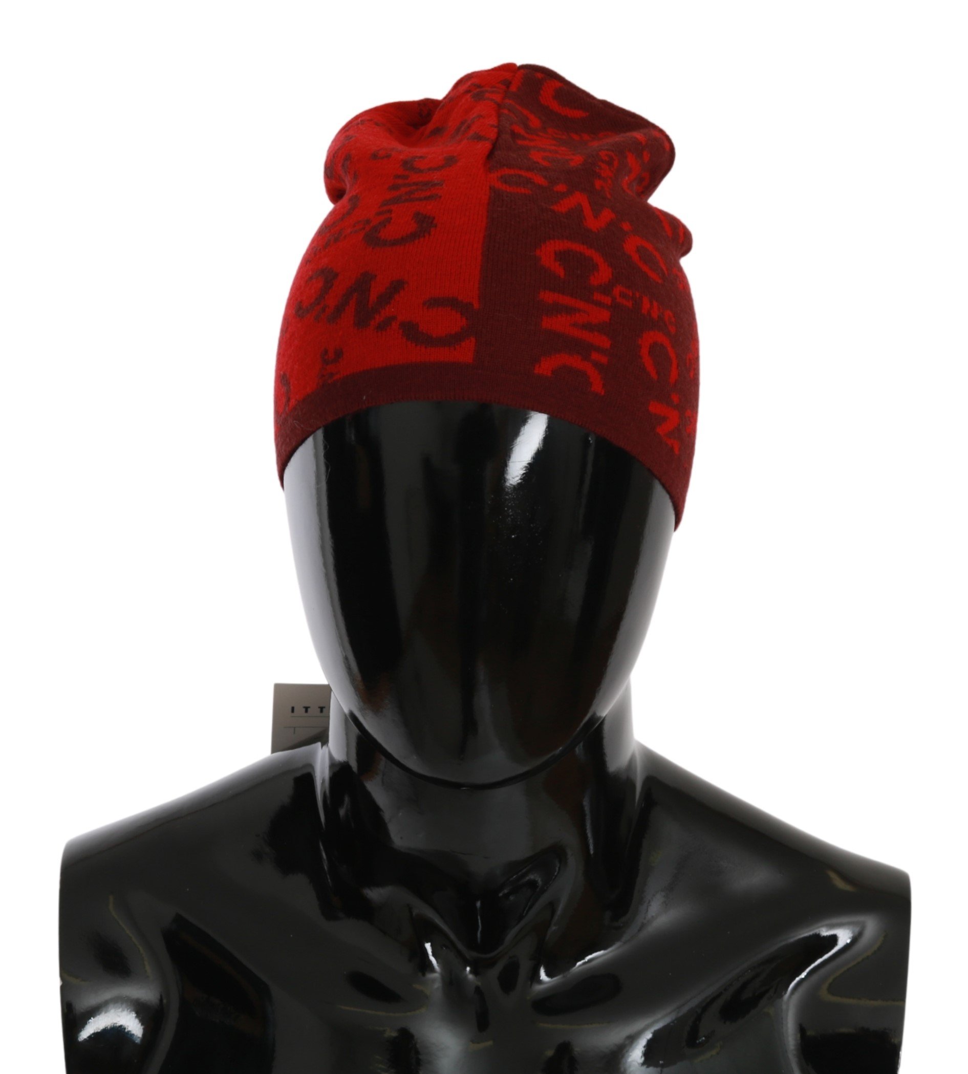 Costume National Men's Wool Blend Branded Hat Red HAT20132