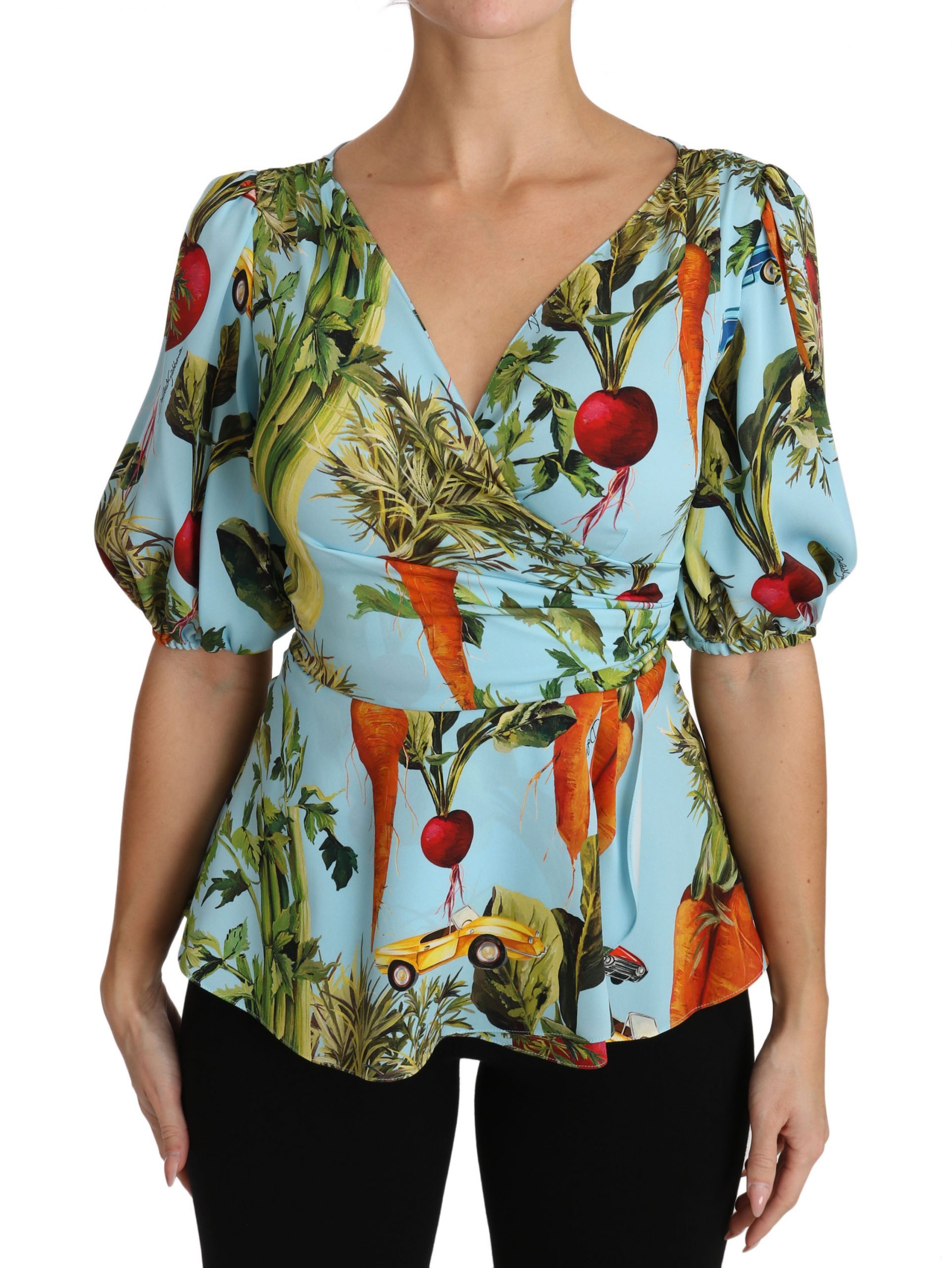 Dolce & Gabbana Women's Vegetable Print Tops Multicolor TSH3126 - IT36 | XS