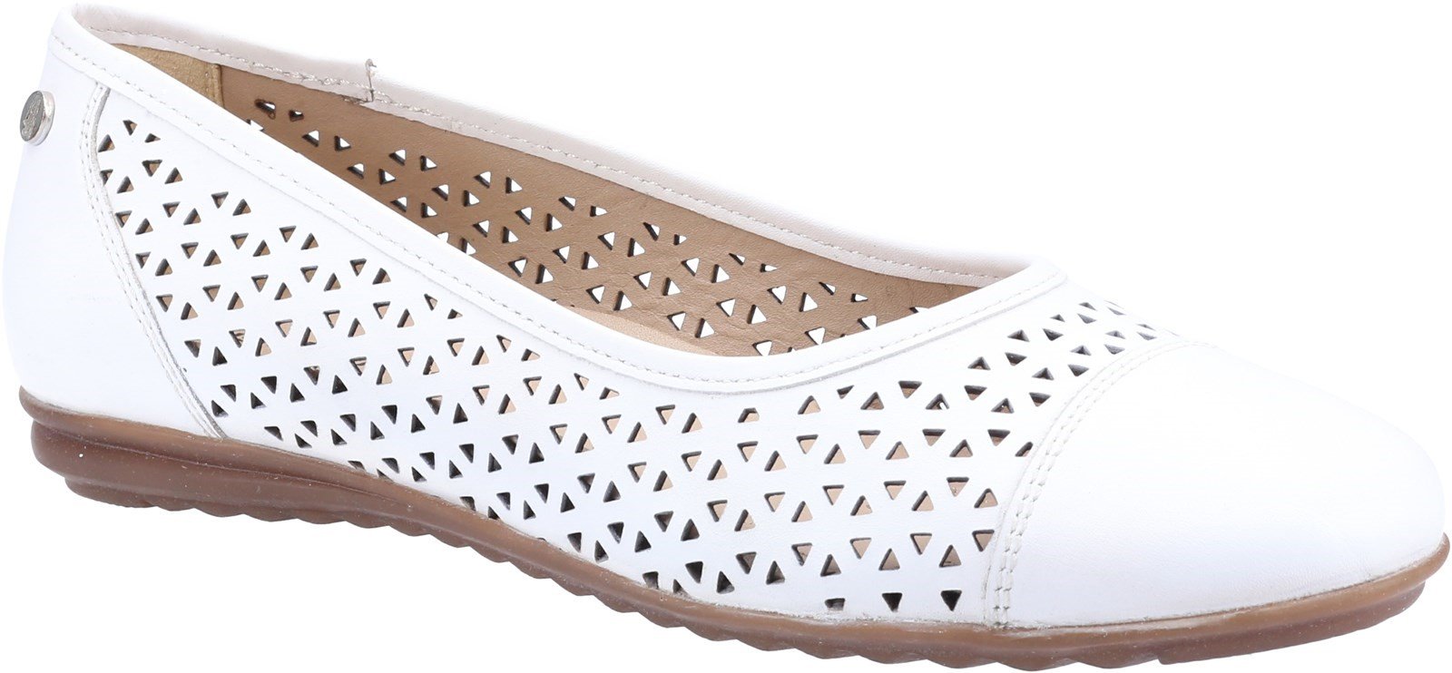 Hush Puppies Women's Leah Ballerina Flat White 30231 - White 3