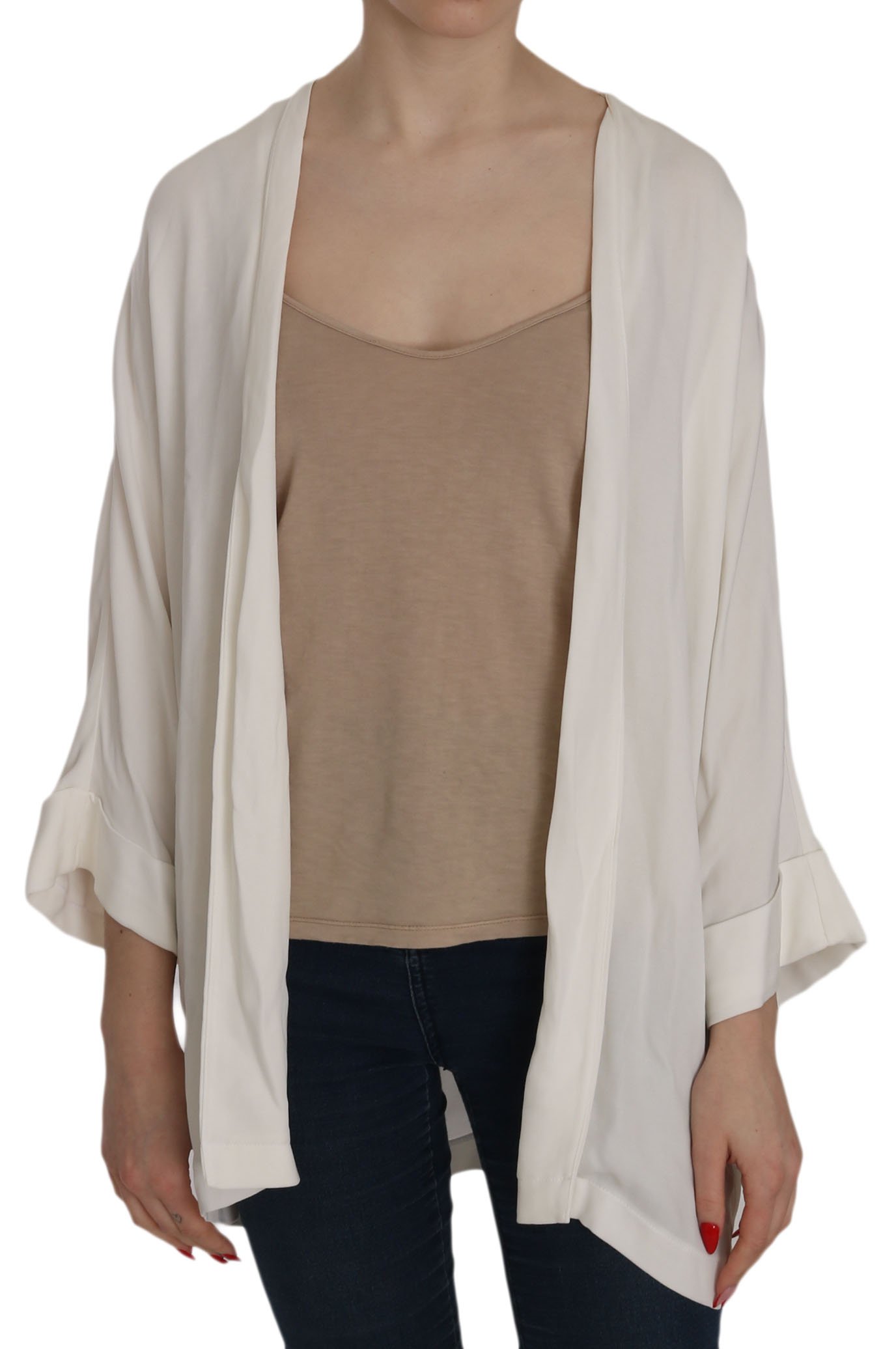 PINKO Women's Folded LS Deep Neck Top Grey TSH3730 - IT38|XS