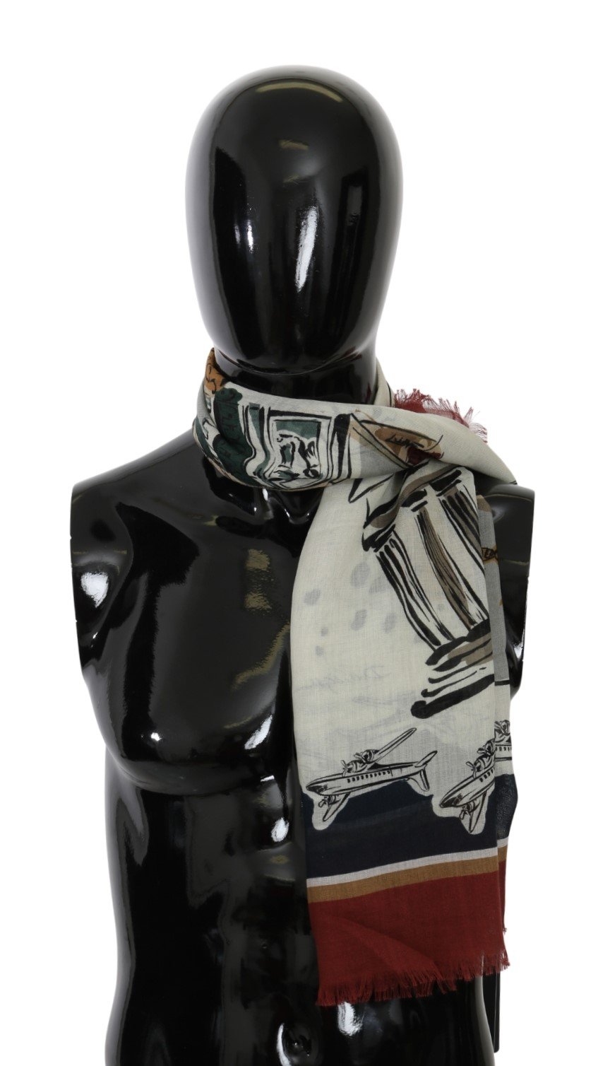 Dolce & Gabbana Men's Print Wrap Cashmere Scarf Multicolor MS5570