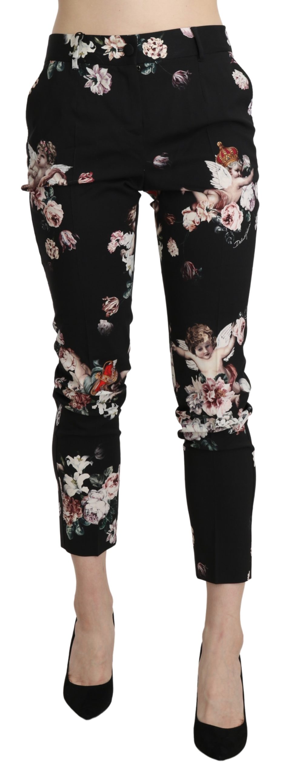 Dolce & Gabbana Women's Floral Trouser Black PAN71317-40 - IT40|S
